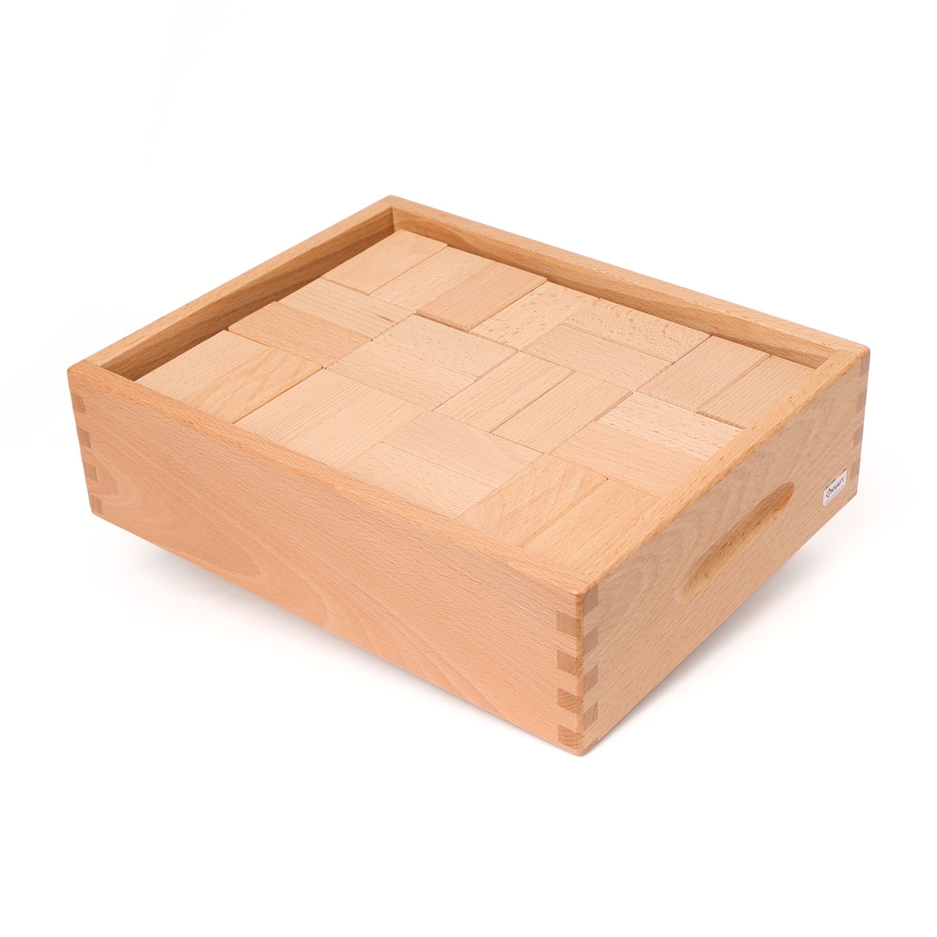 Holzbausteine in Holzbox, 96er Set