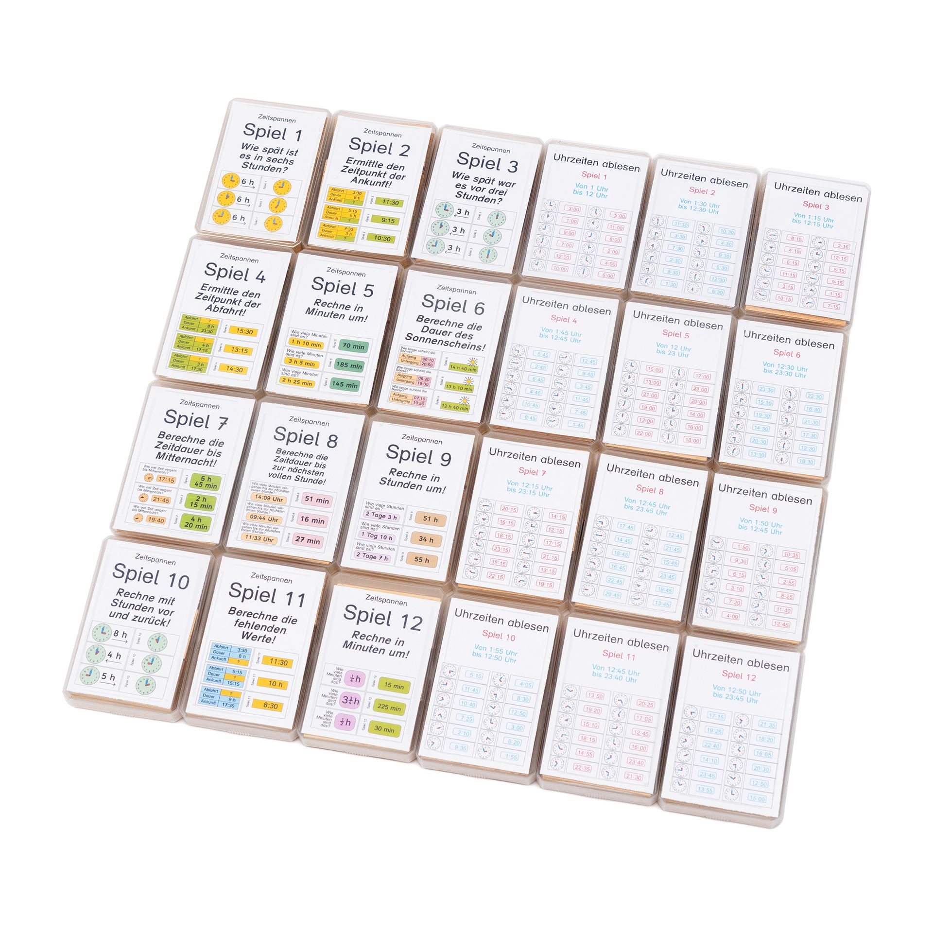 Legespiel Uhrzeiten & Zeitspannen lernen