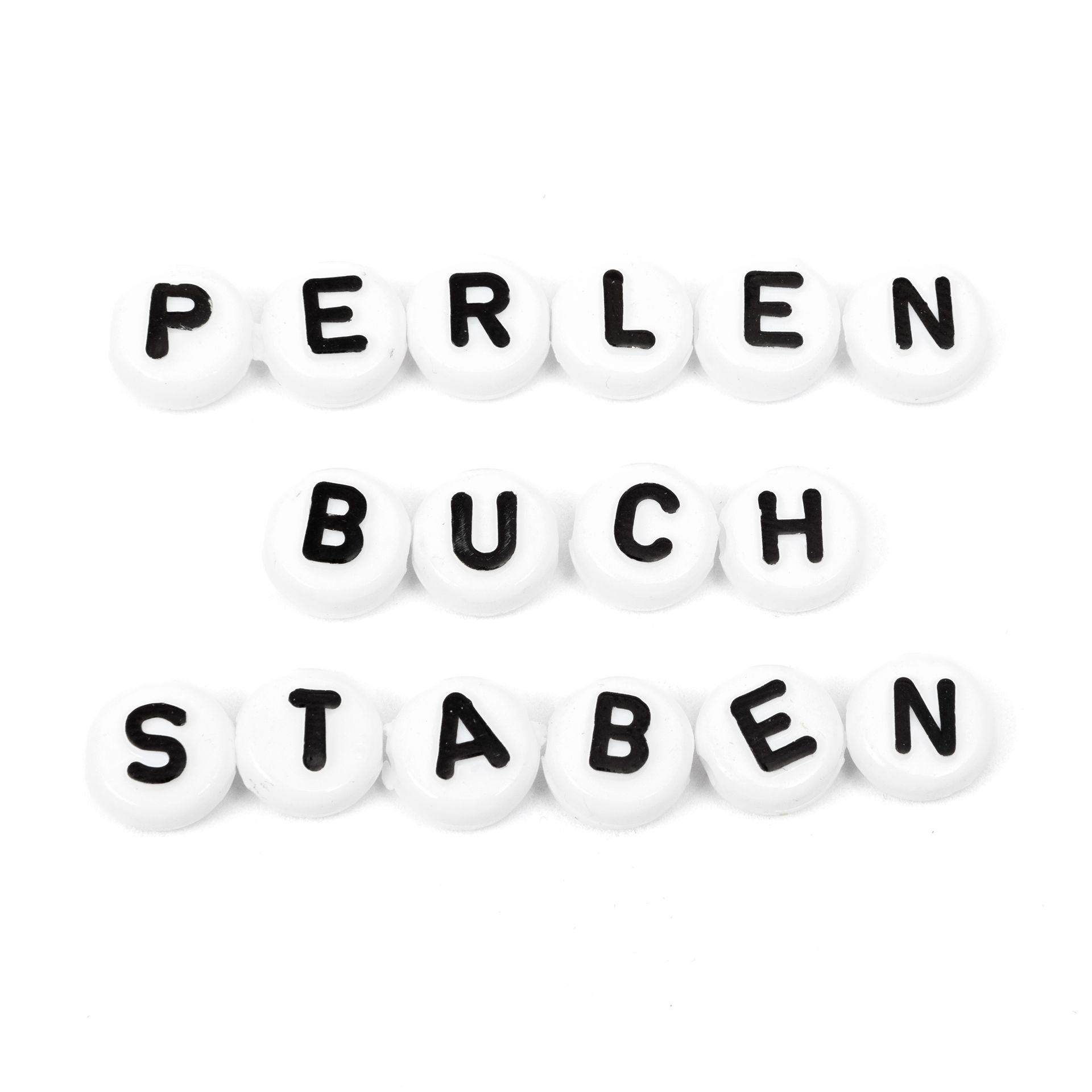Perlen-Buchstaben, schwarz/weiß, 350er Set