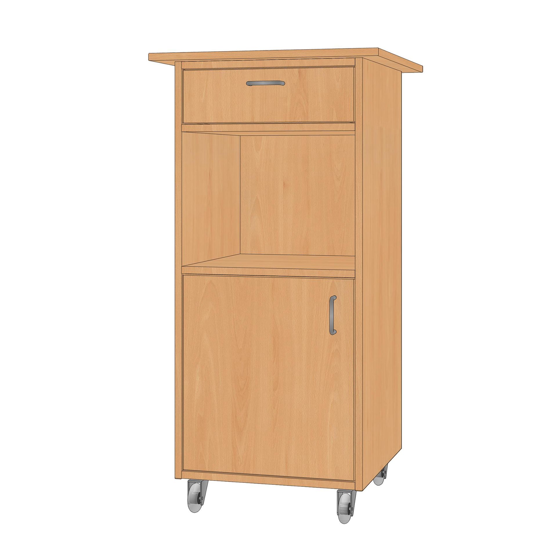 Stehpult - Schublade-Fach-Tür m.Schloß