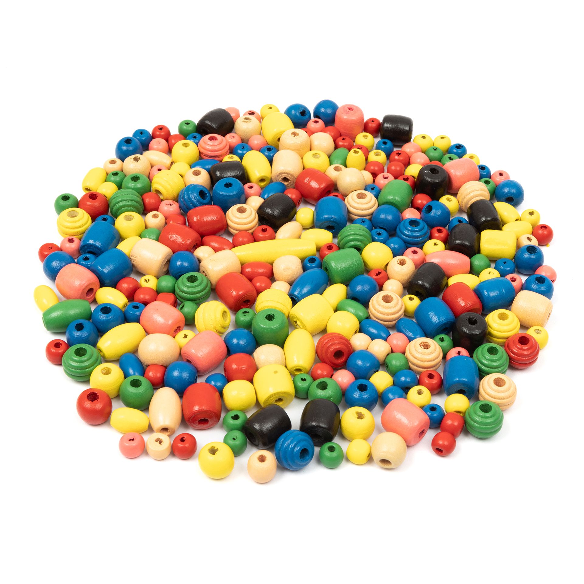 Holzperlen, 7 Farben, 300 Stück