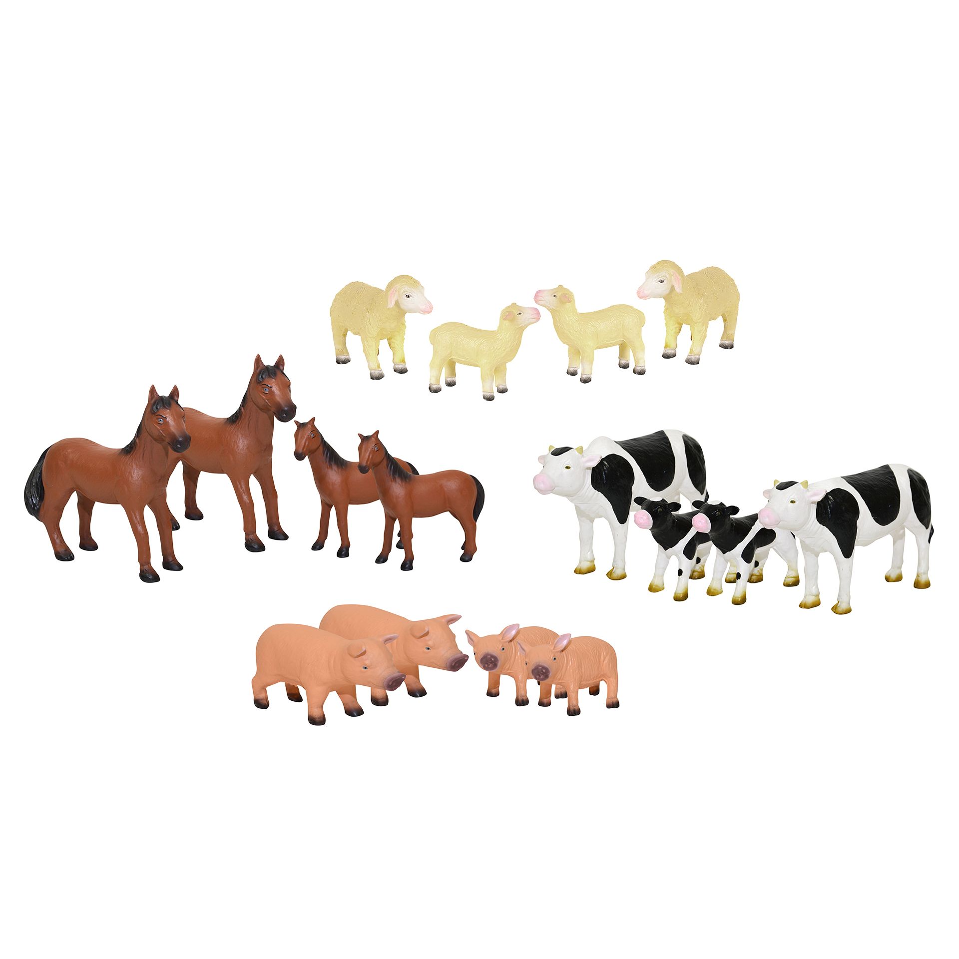 Bauernhoftiere, 4-Tierfamilien, 16-teilig