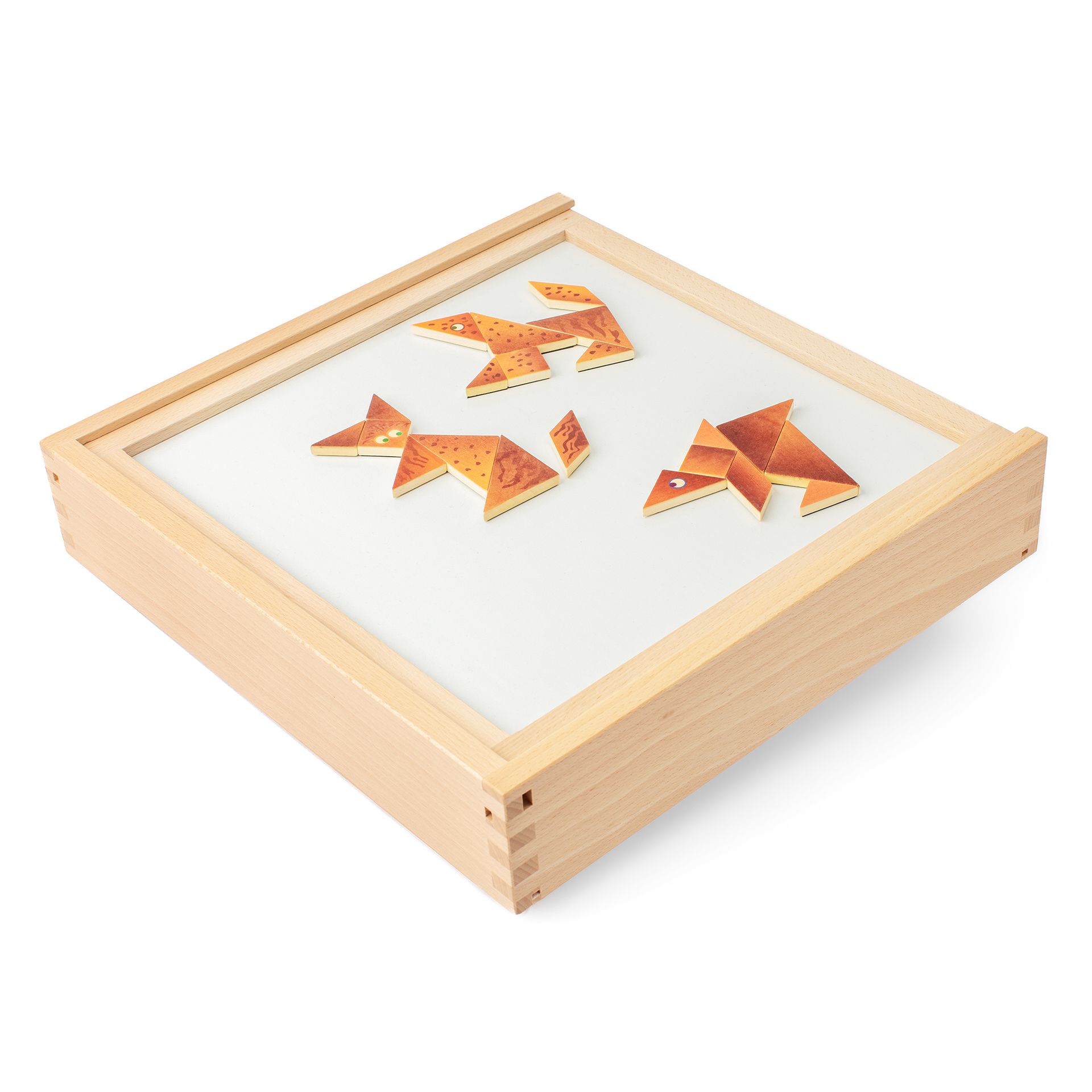 Fischer & Tangram Wilde Tiere, 2in1, in Holzbox