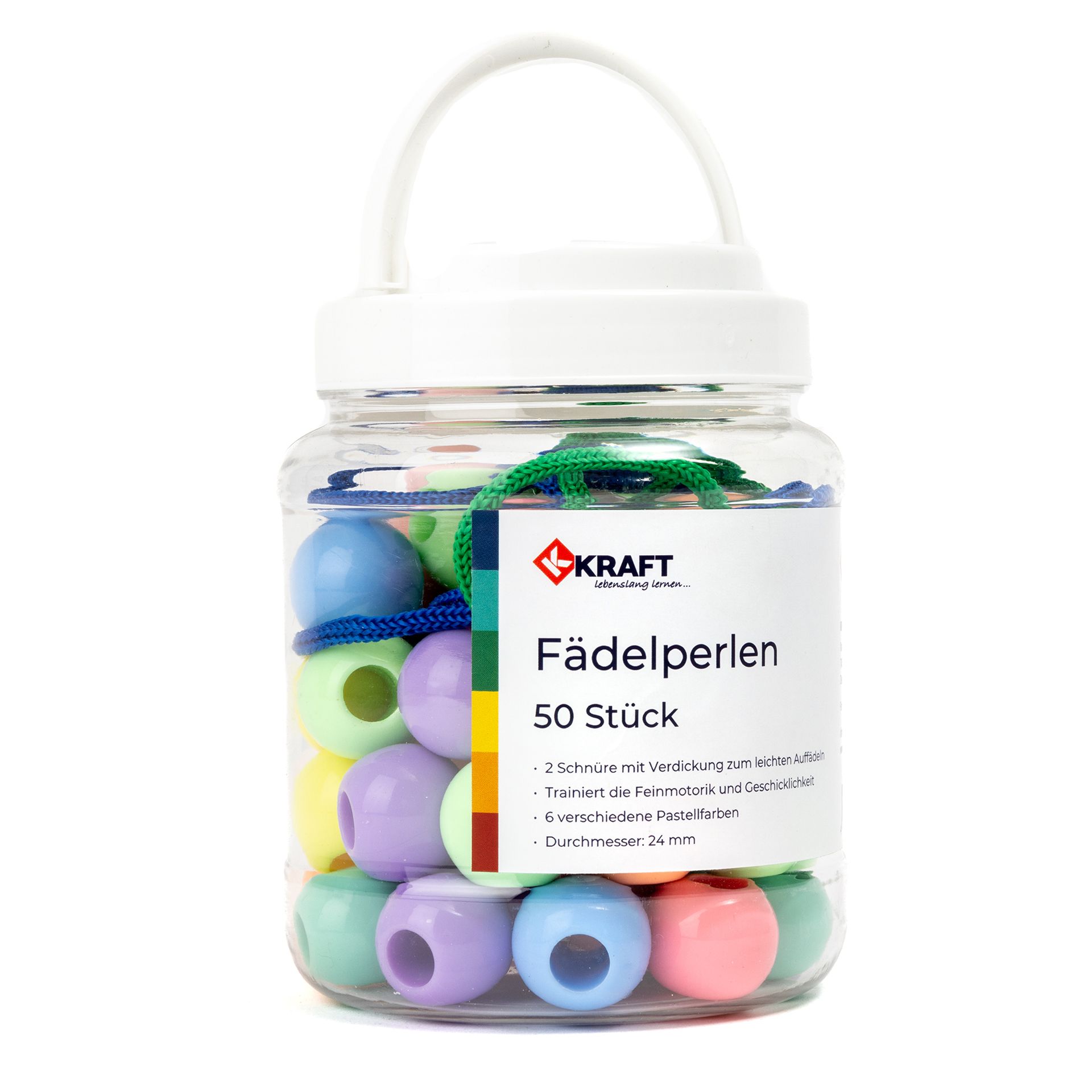 Fädelperlen, Pastellfarben, 50er Set