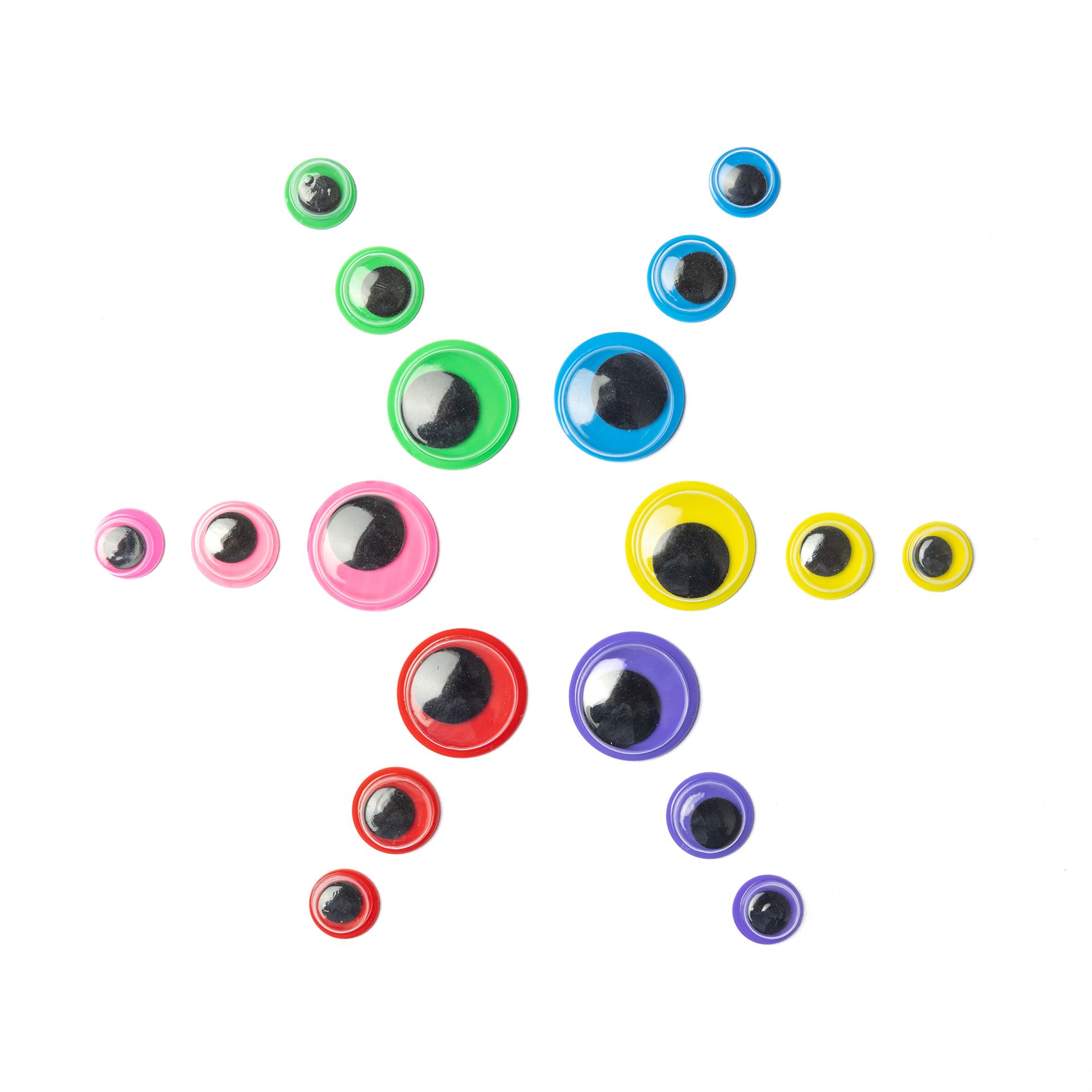 Wackelaugen M, 6 Farben, 3 Größen, 300 Stück