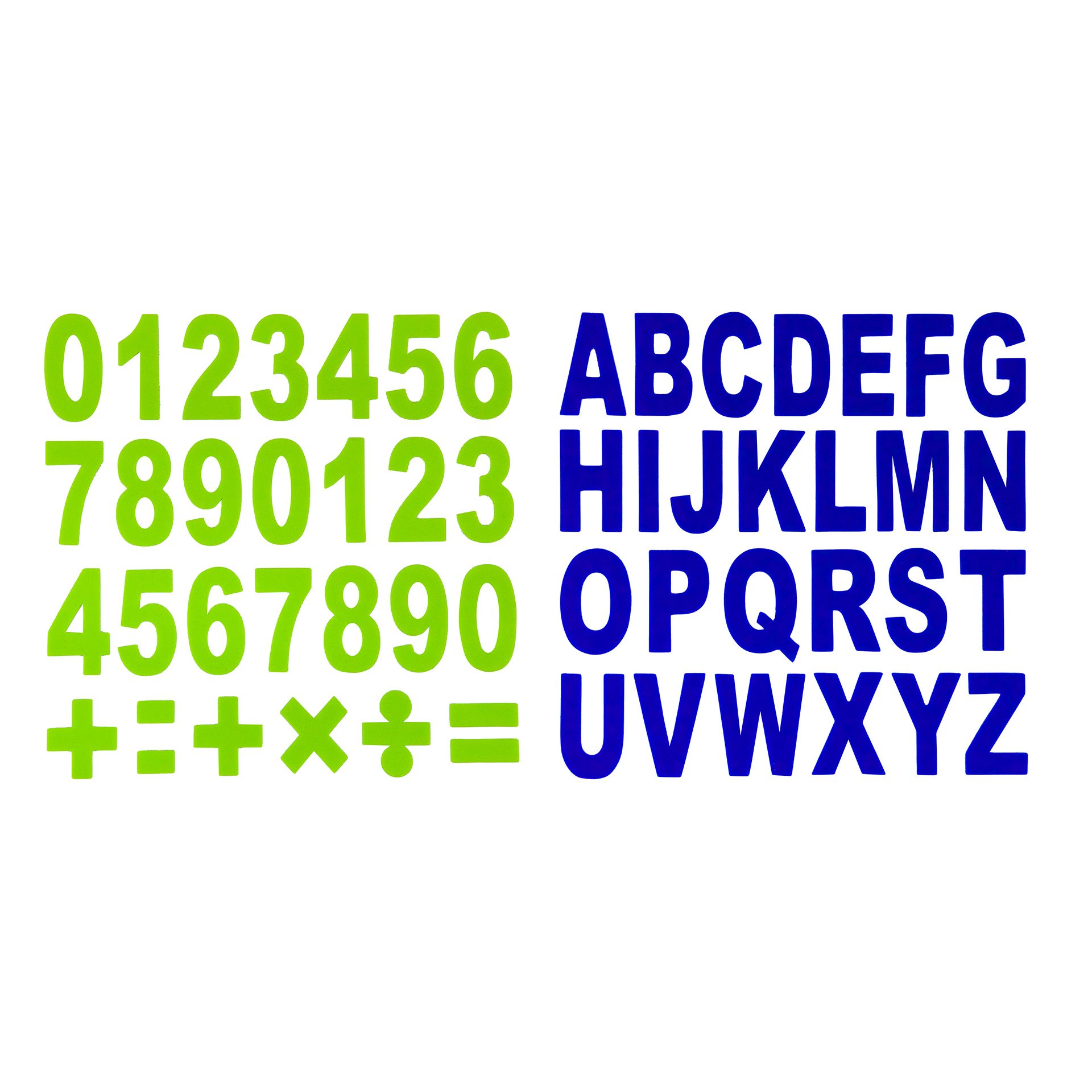 Zahlen und Buchstaben, aus Silikon