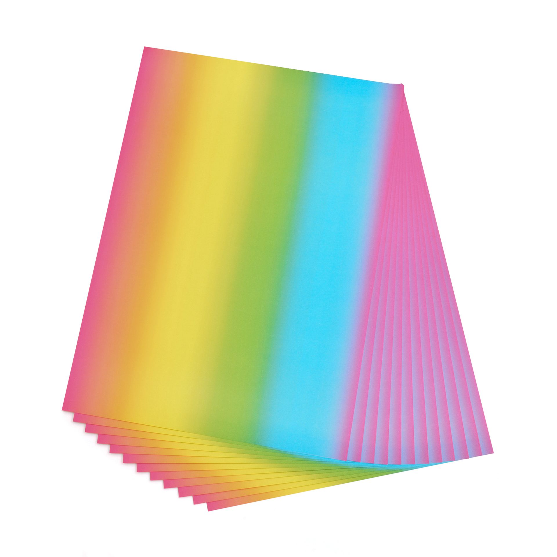 K200 g/m², 50x70cm, 12 Bogen, Regenbogenkarton