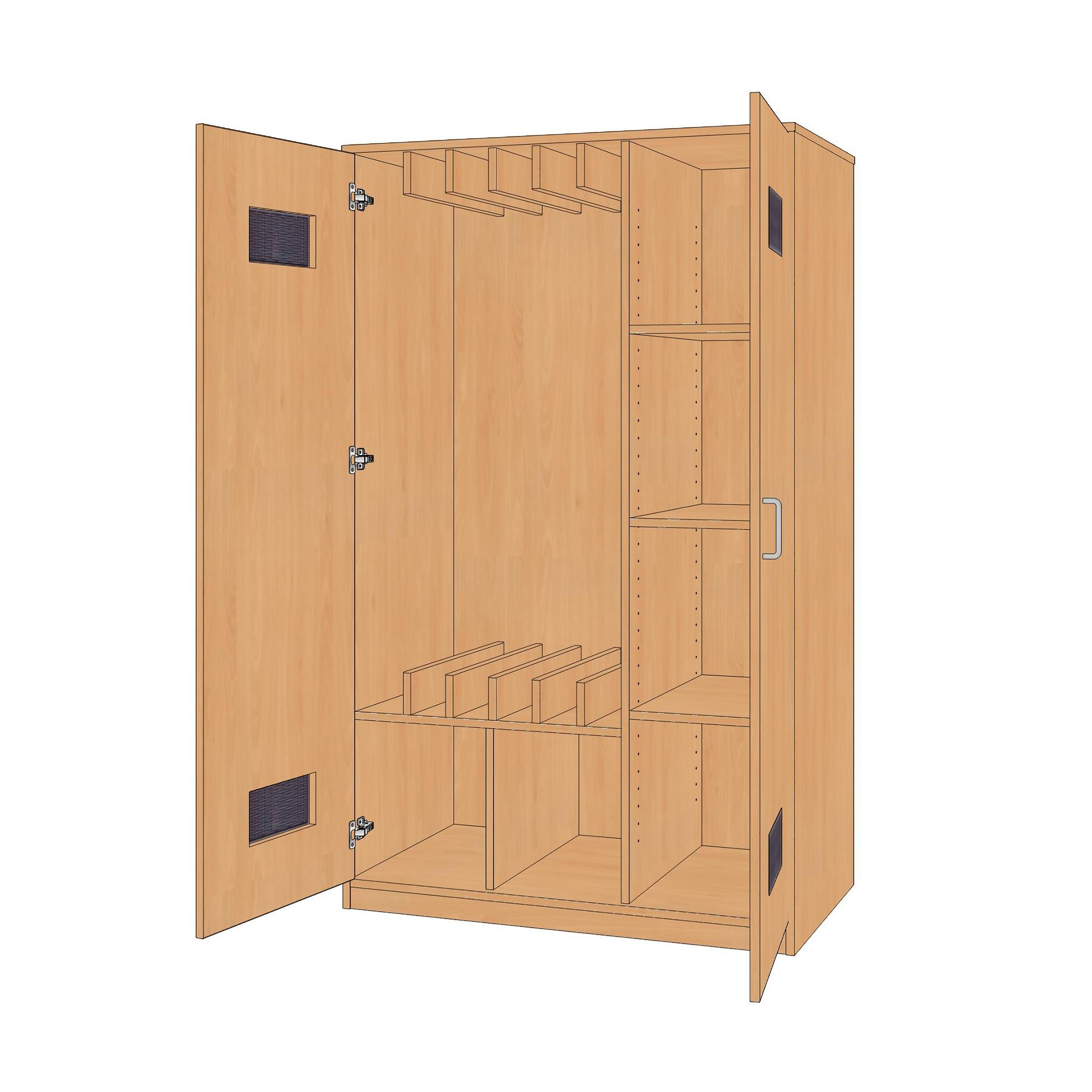 Bodenliegepolsterschrank 6er, für 115cm, 110x180x60cm