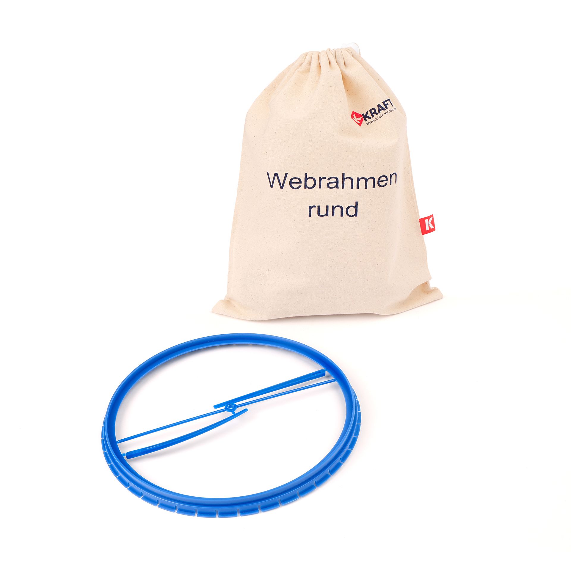 Webrahmen rund, inkl. Baumwollbeutel