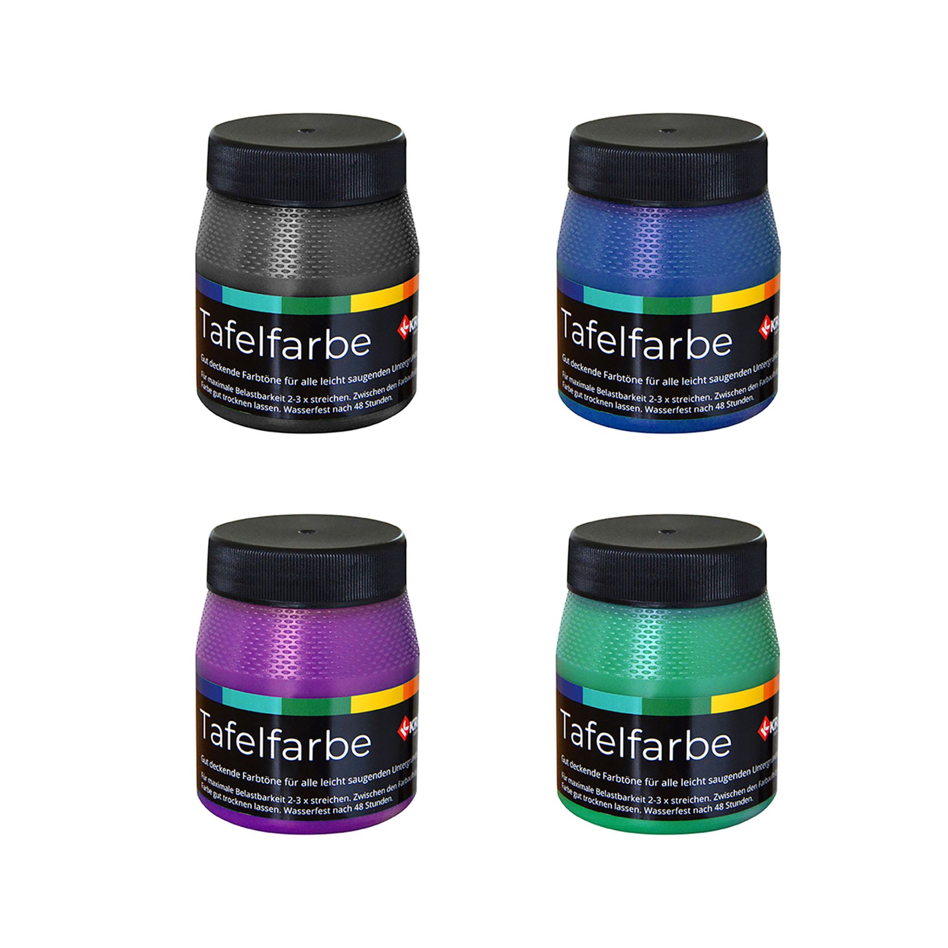 Tafelfarbe, je 250ml, 4-Farben-Set