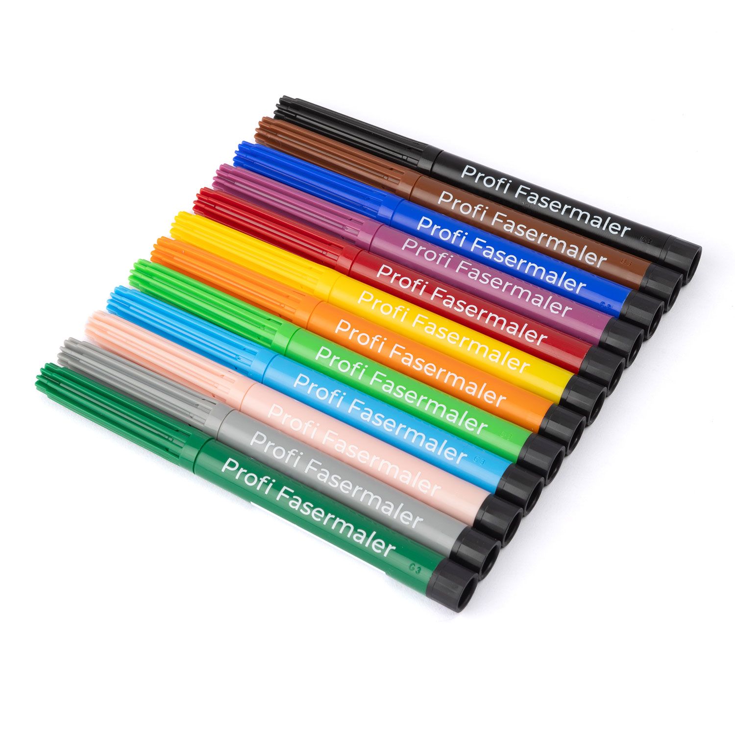 Profi Fasermaler, 12-Farben-Set