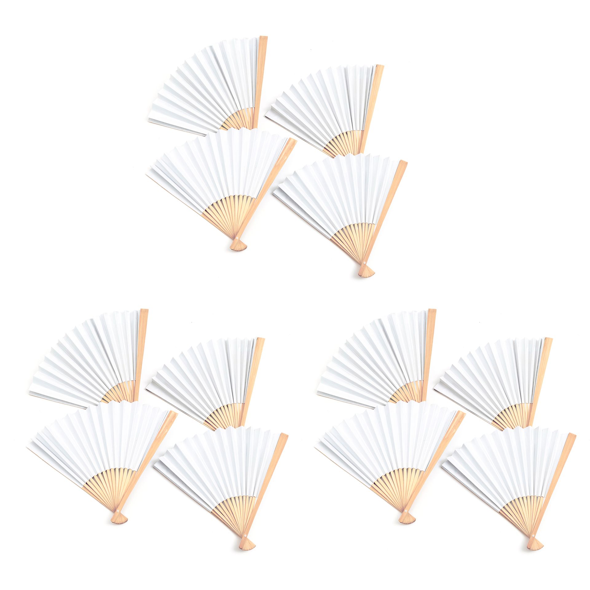 Fächer zum Bemalen, blanko, 12er Set