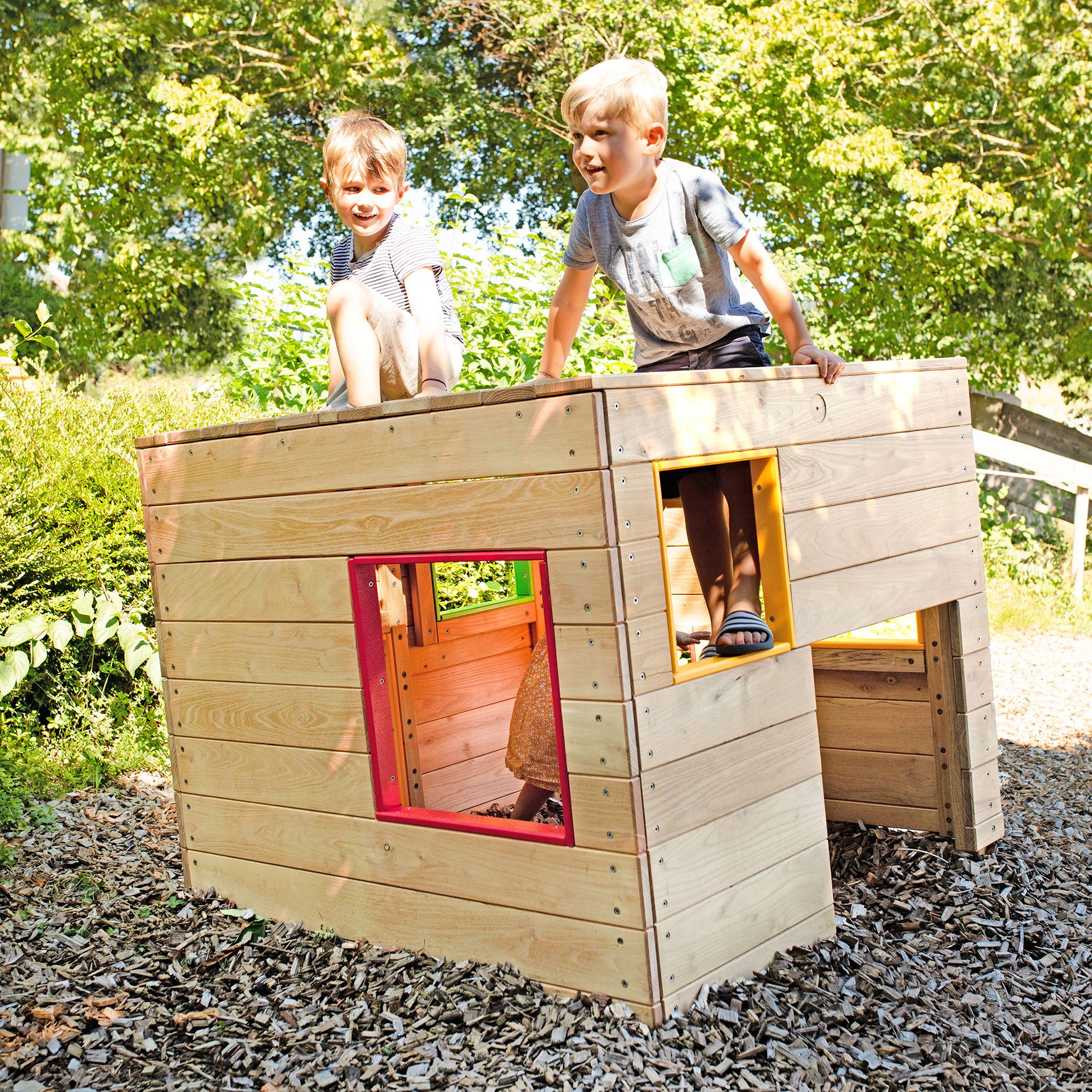 Spielhaus Würfel für den Garten, Holz