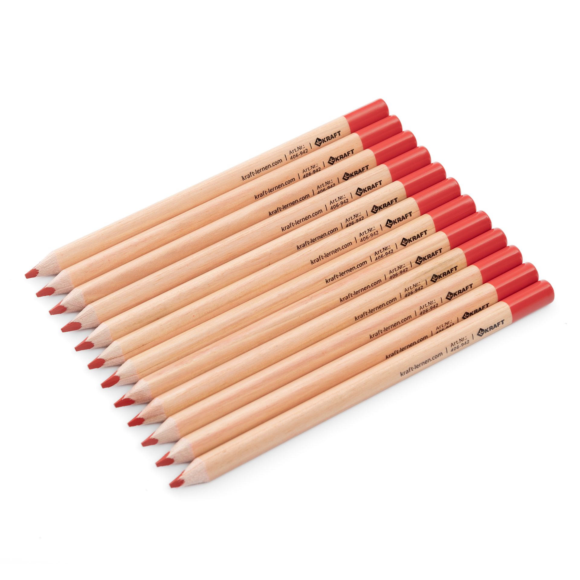 Dicke Buntstifte Dreikant, 12er Set, rot