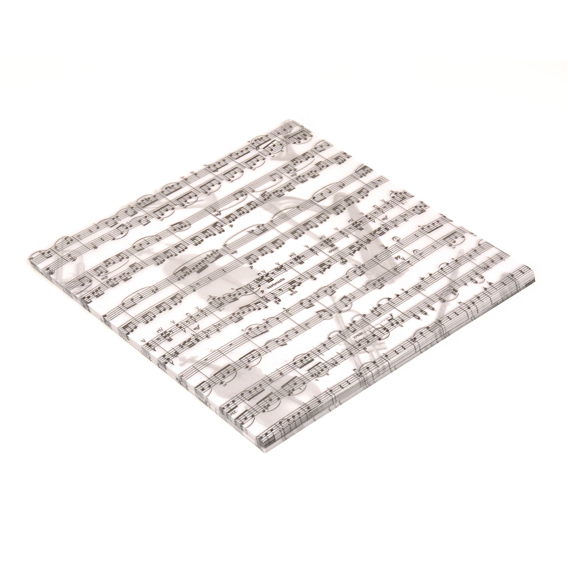 Origami schwarze Noten, 20x20cm, 60 Blatt