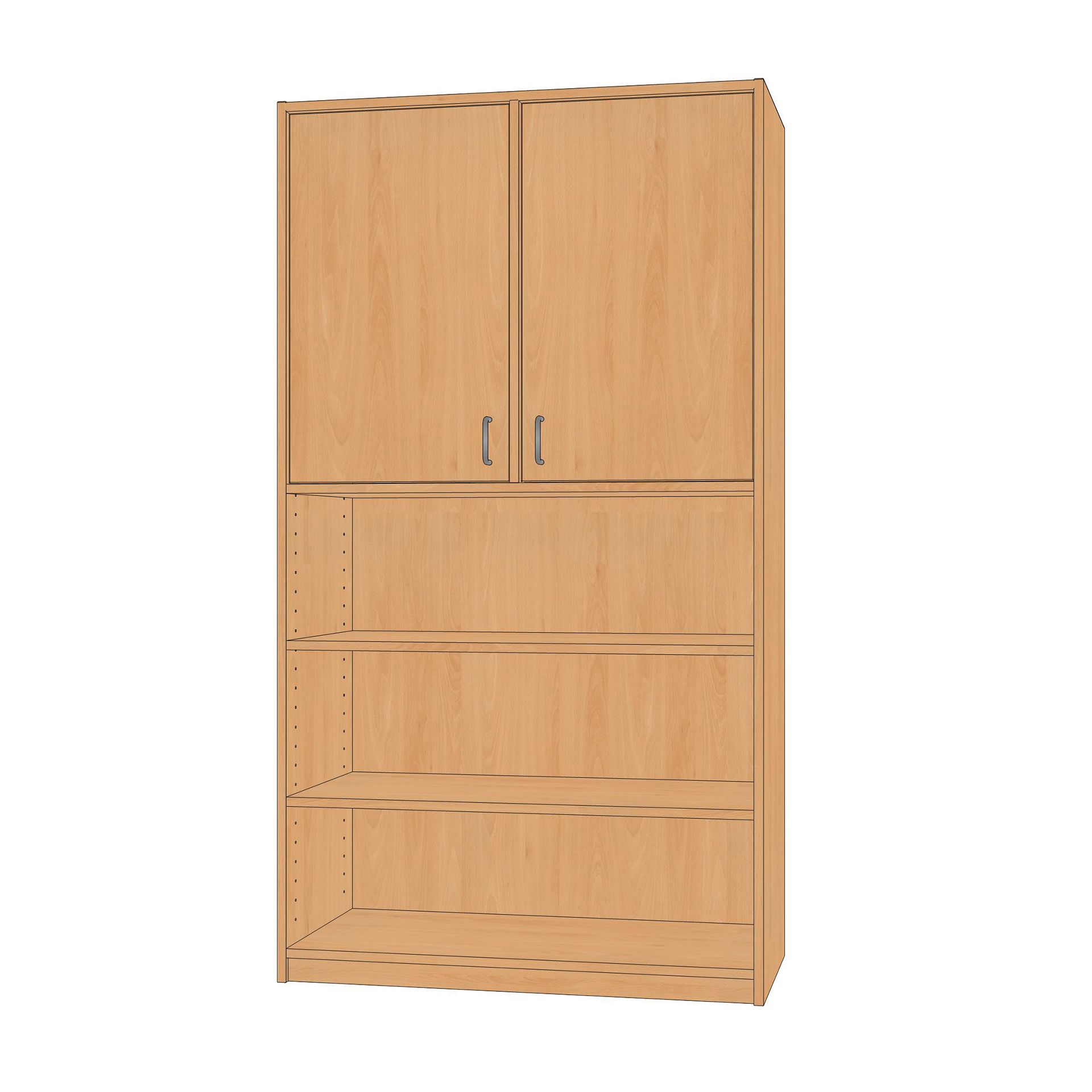 Kombischrank, 100x180x40cm, Doppeltüren oben