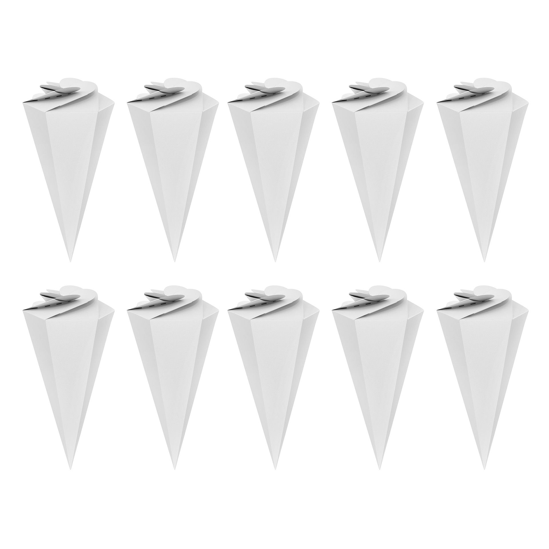 Schultüten blanko, 10er Set, 30 cm, Rosettenverschluss
