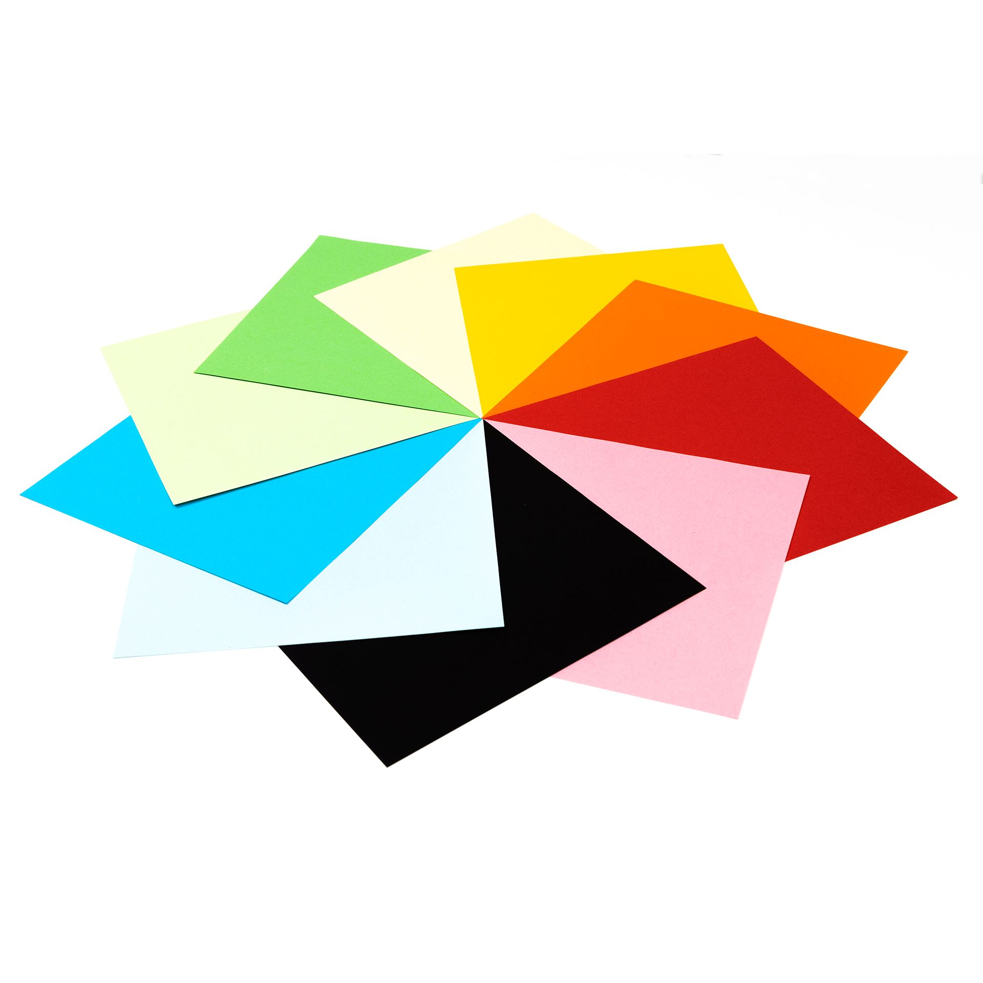 Faltblätter 10x10cm, 500 Blatt, 10 Farben
