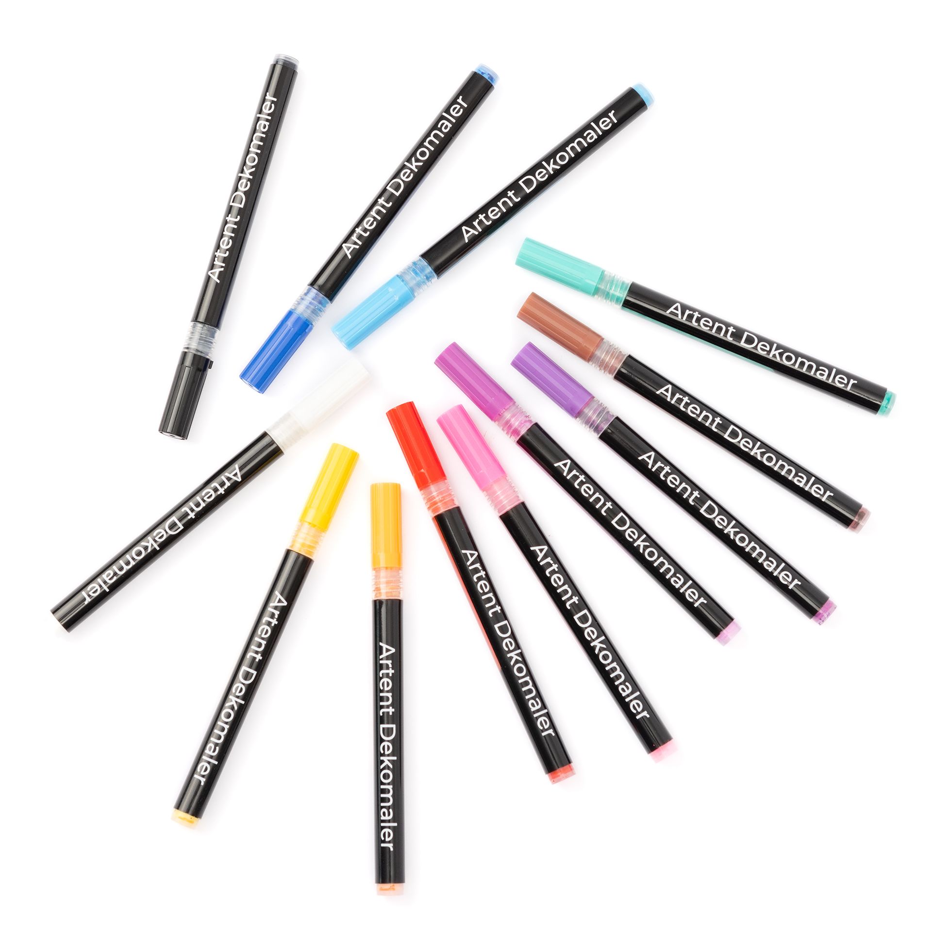 Artent Dekomaler, 24er Acrylstifte-Set, Basic und Pastell