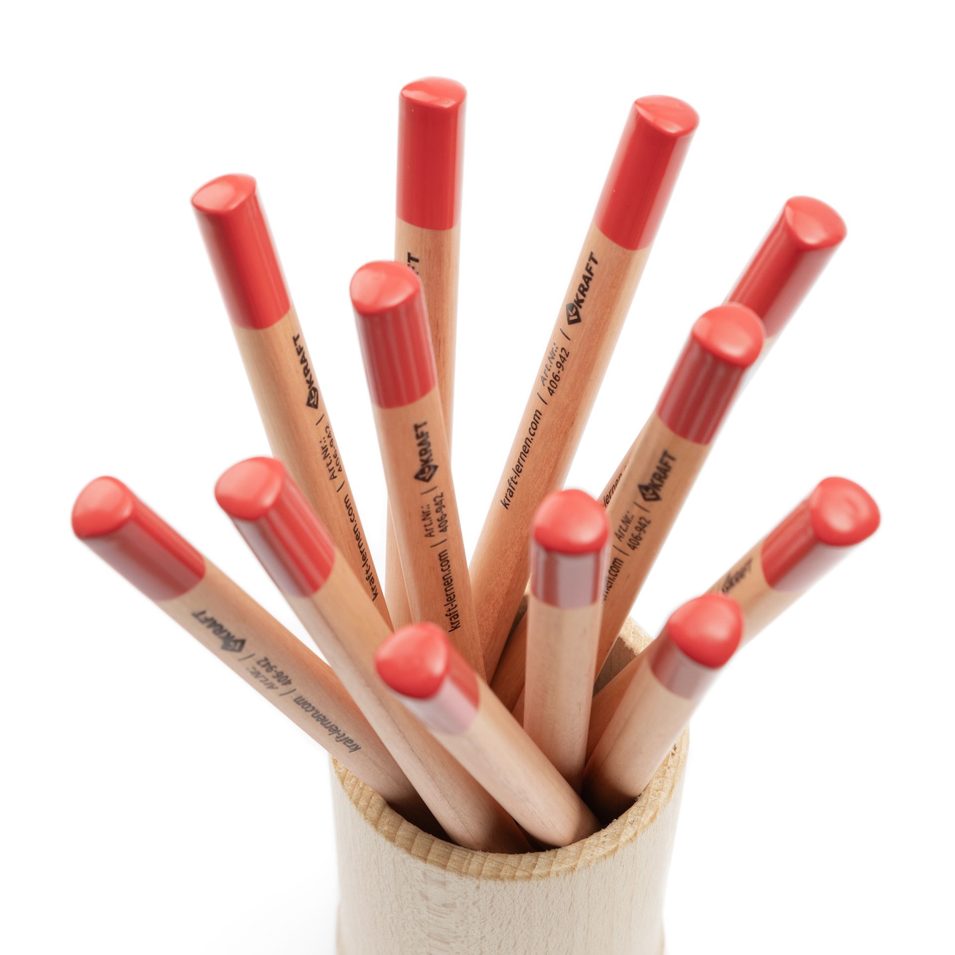 Dicke Buntstifte Dreikant, 12er Set, rot