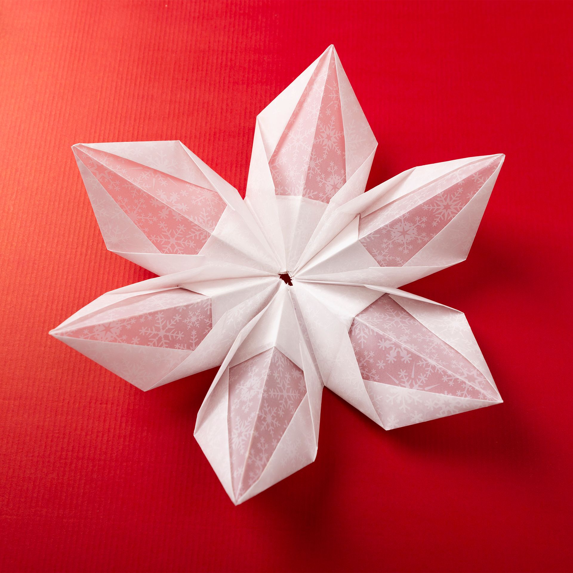 Origami weiße Kristalle, 20x20cm, 32 Blatt