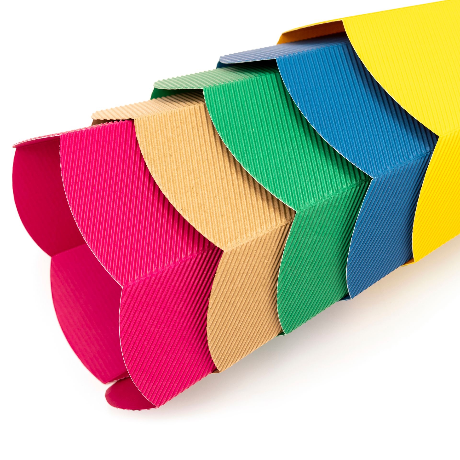 Schultüten 69cm, E-Wellpappe, sechseckig, 5-Farben-Set