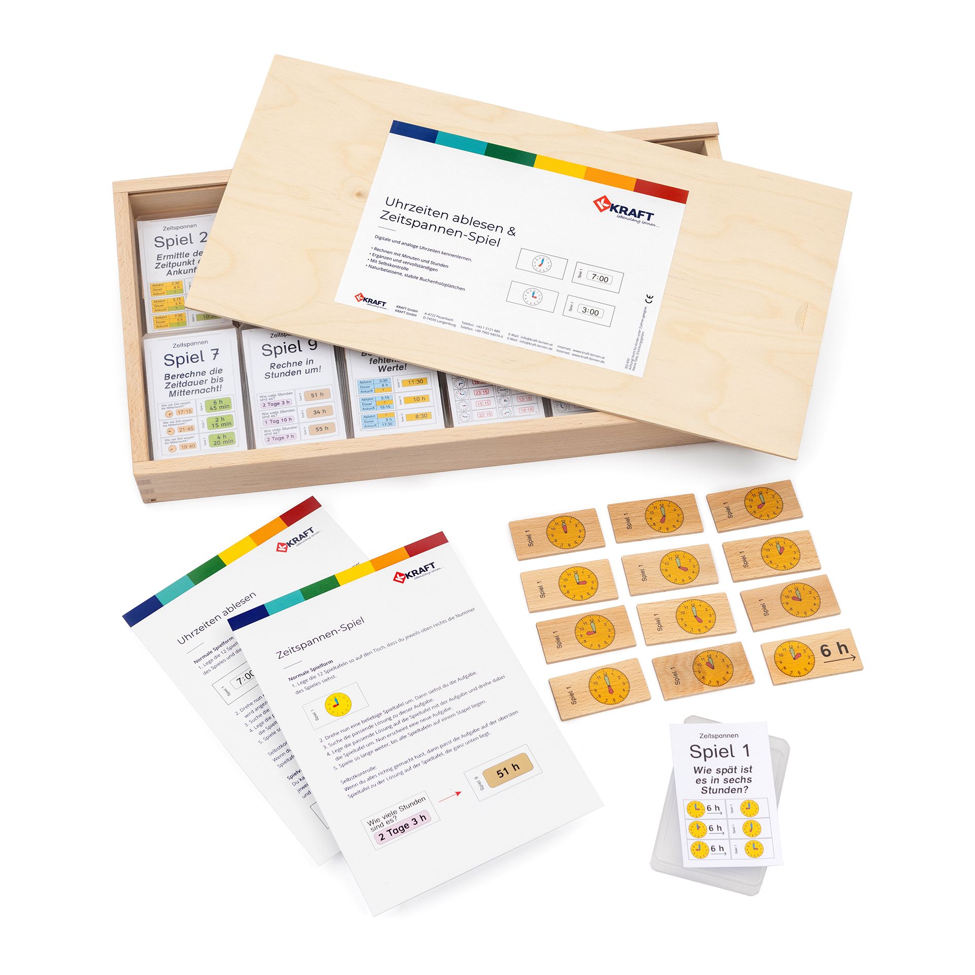 Legespiel Uhrzeiten & Zeitspannen lernen