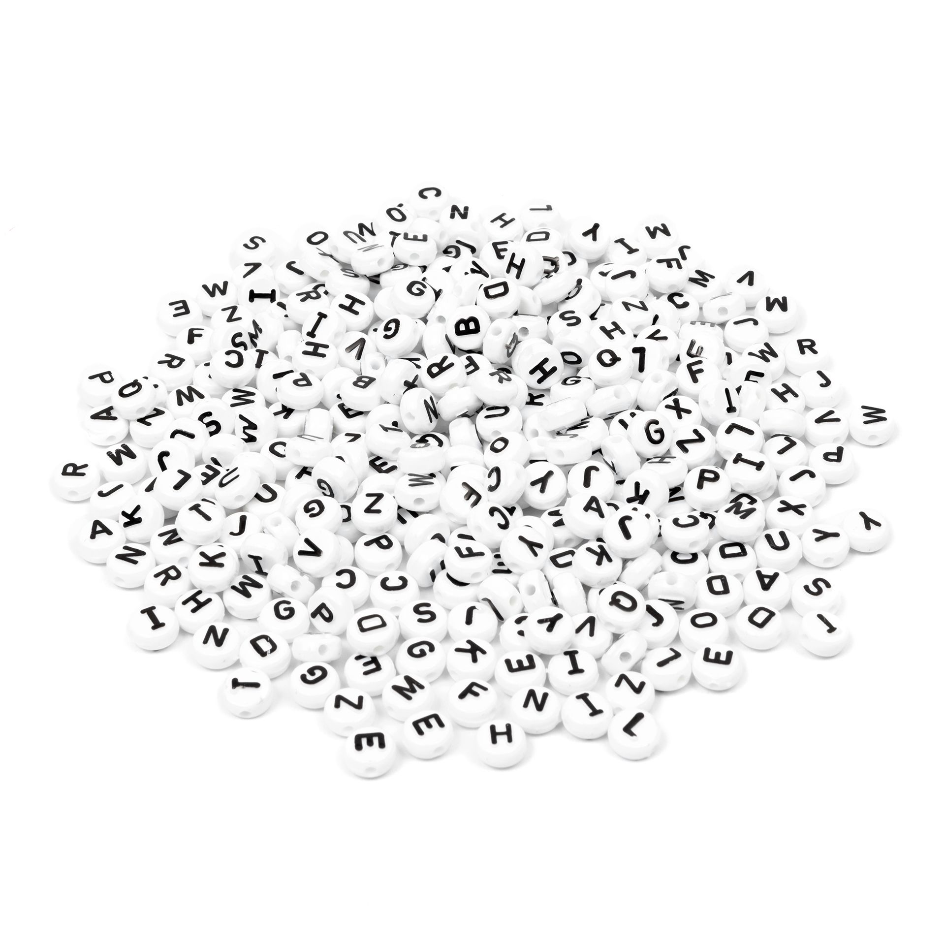 Perlen-Buchstaben, schwarz/weiß, 350er Set