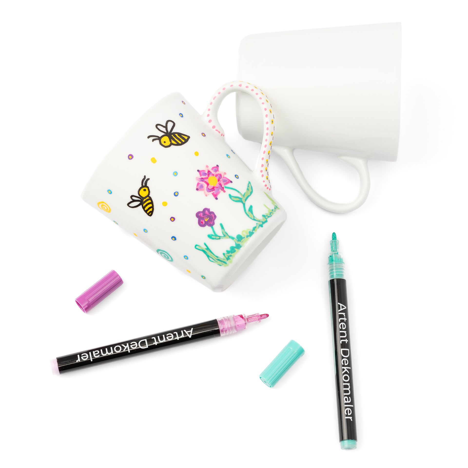 Artent Dekomaler, 24er Acrylstifte-Set, Basic und Pastell