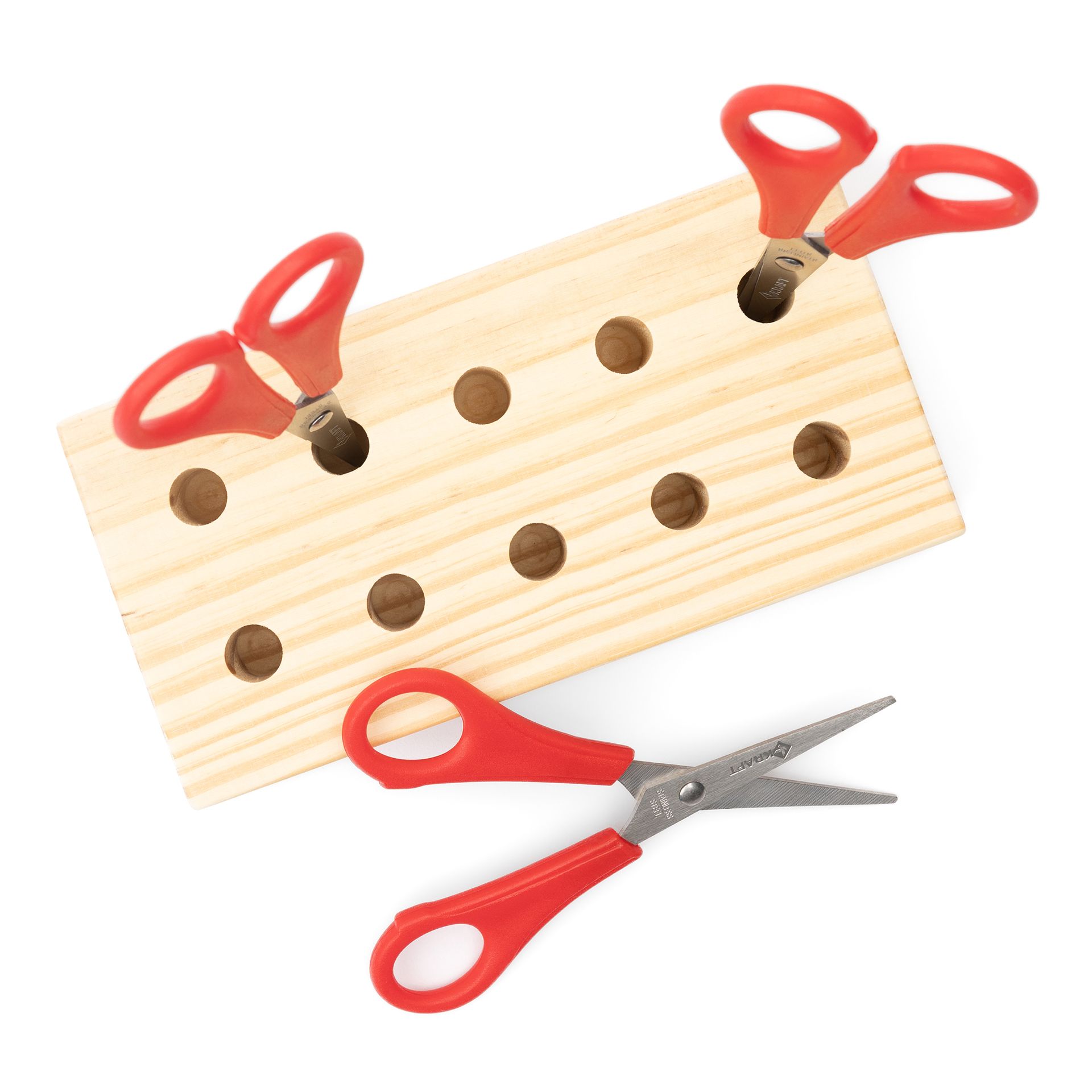Scherenhalter für 10 Scheren, Holz