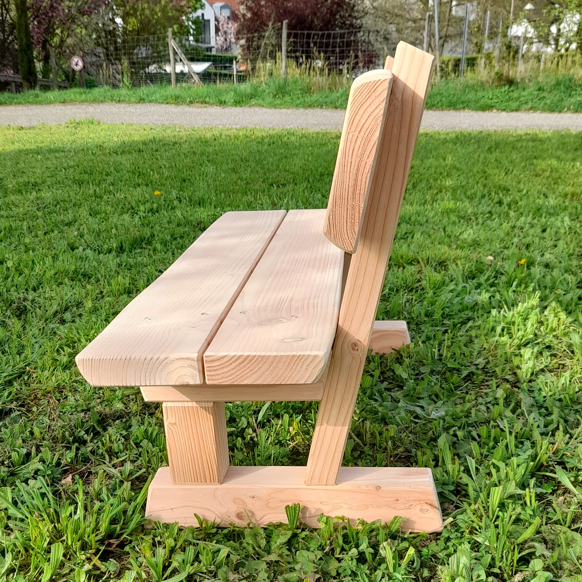 Gartenbank mit Rückenlehne, Holz, Krippe