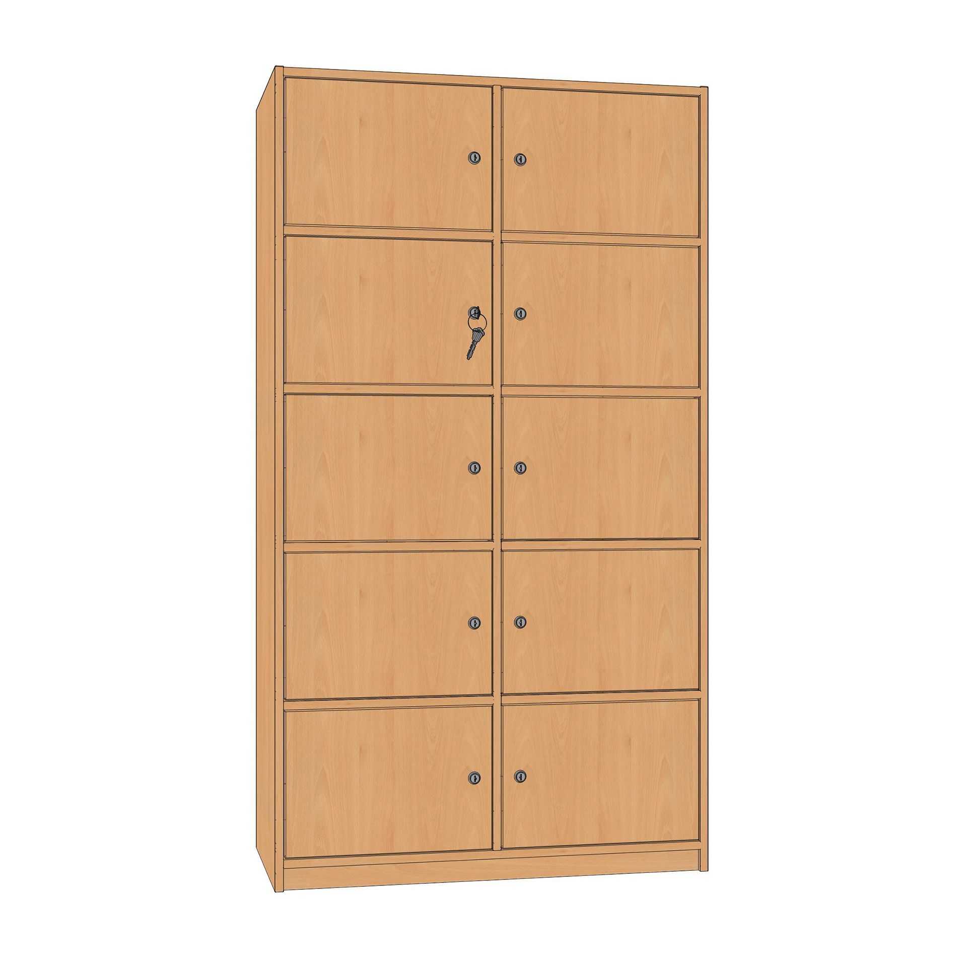 Personalfachschrank, 100x180x40cm, 10 Türen