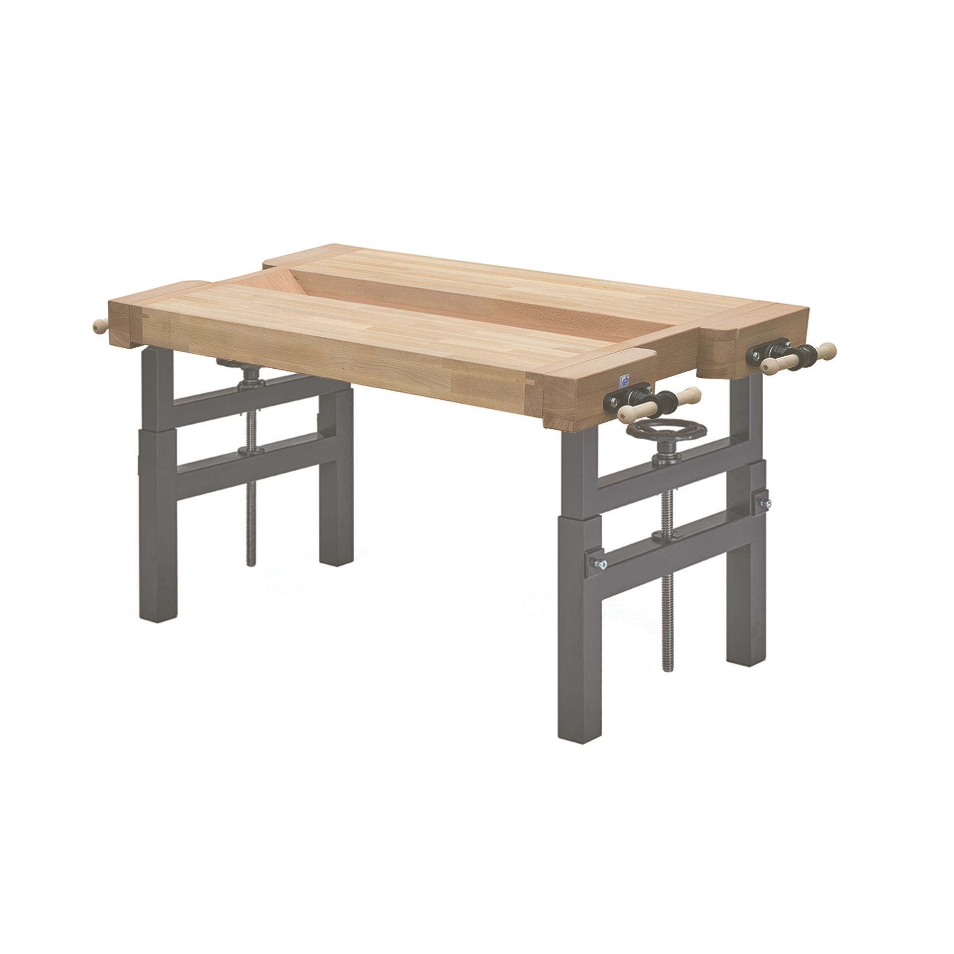 Banc de lucru Basic cu 4 posturi, reglabil pe înălțime, grădiniță/școală