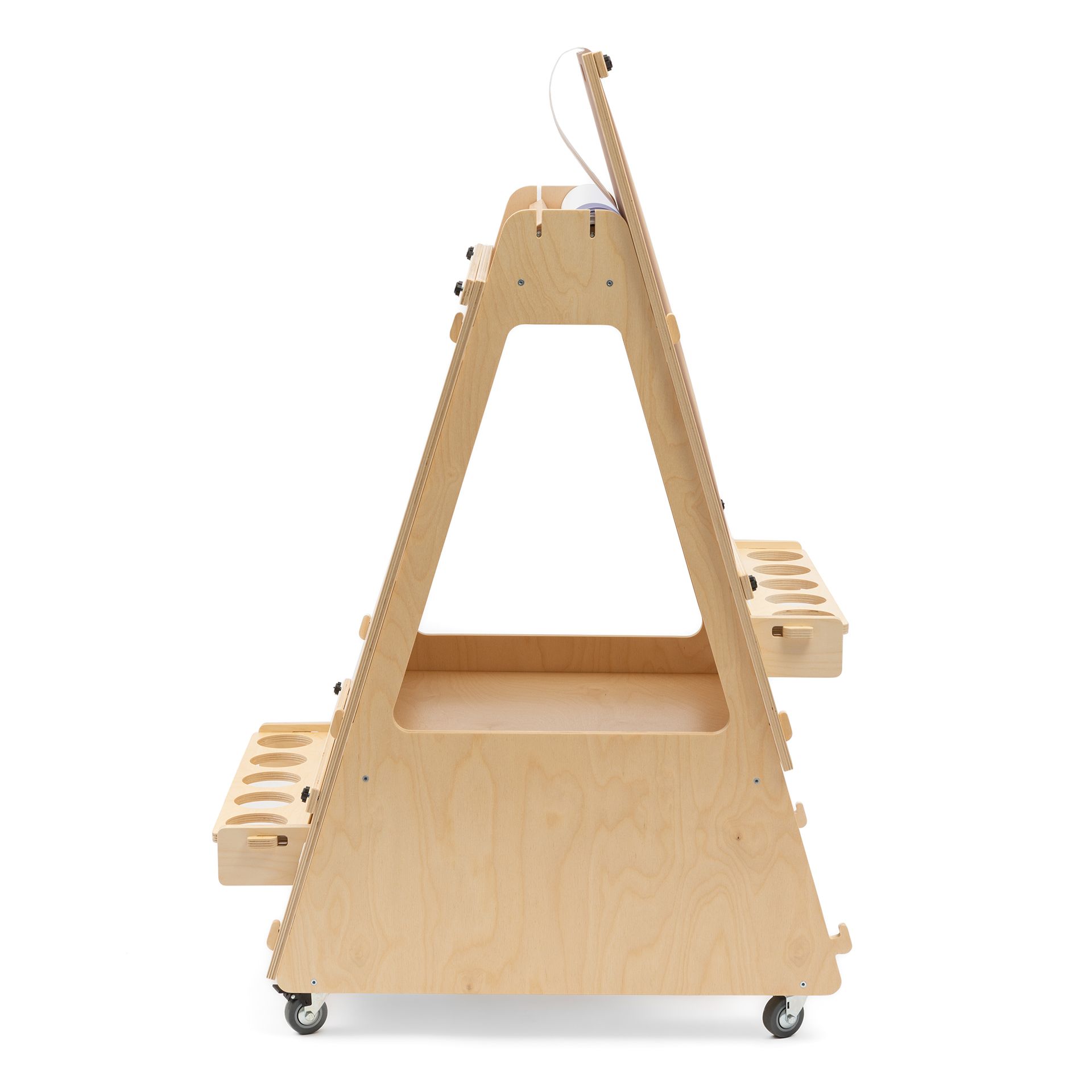 Staffelei aus Holz, auf Rädern