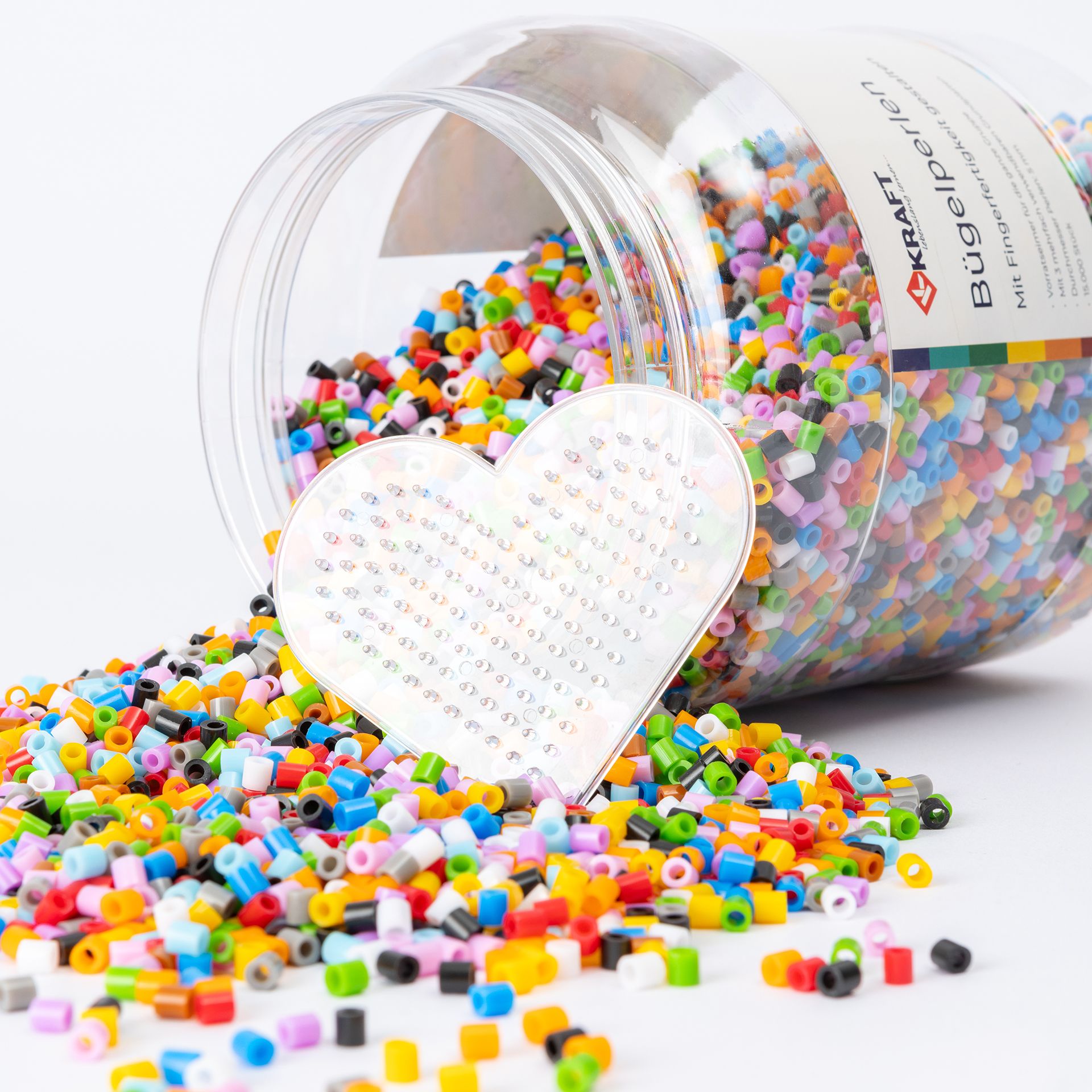 Bügelperlen-Eimer, 15.000 Perlen, inkl. 3 Platten