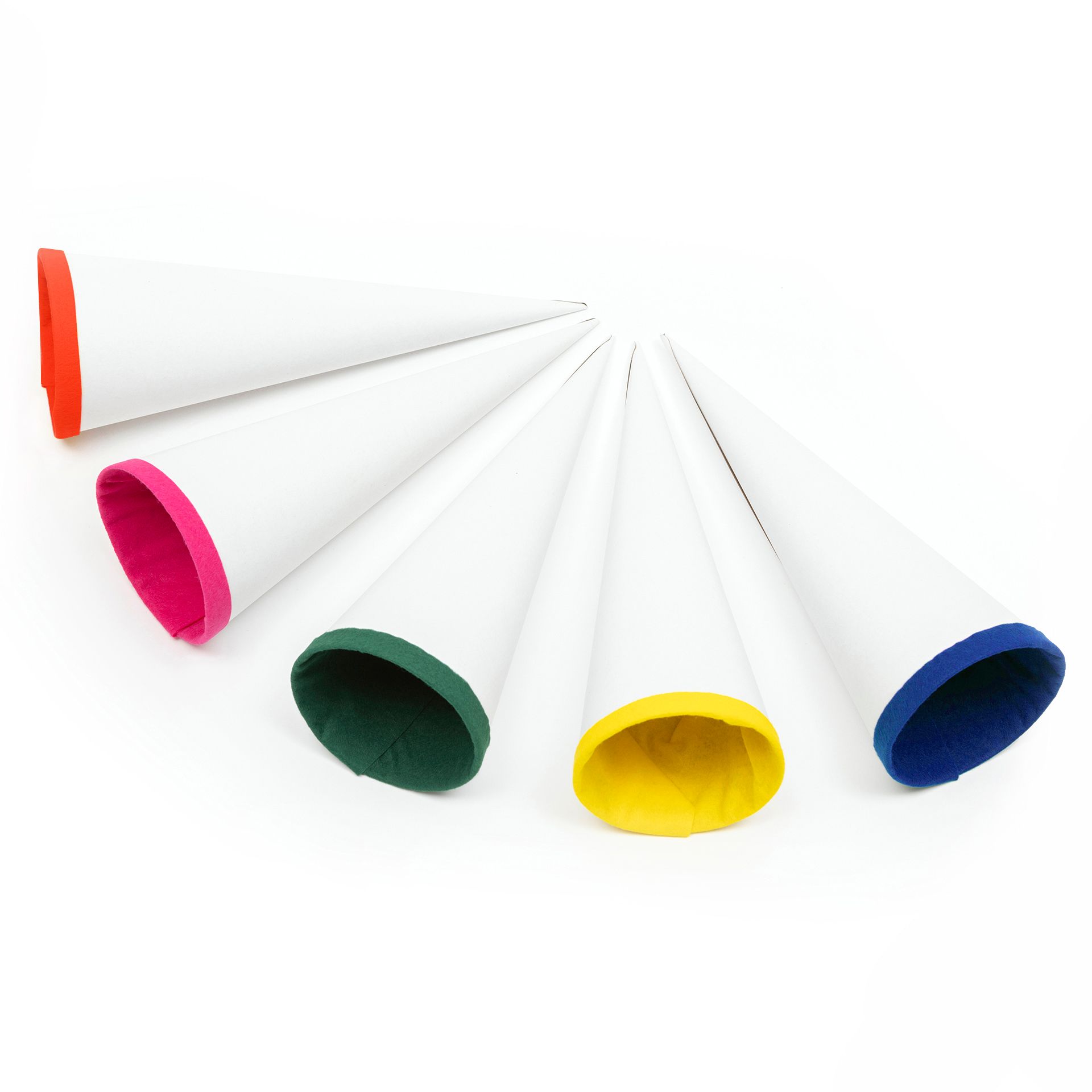 Schultüten 70cm, mit Verschluss, 5er Set, weiß