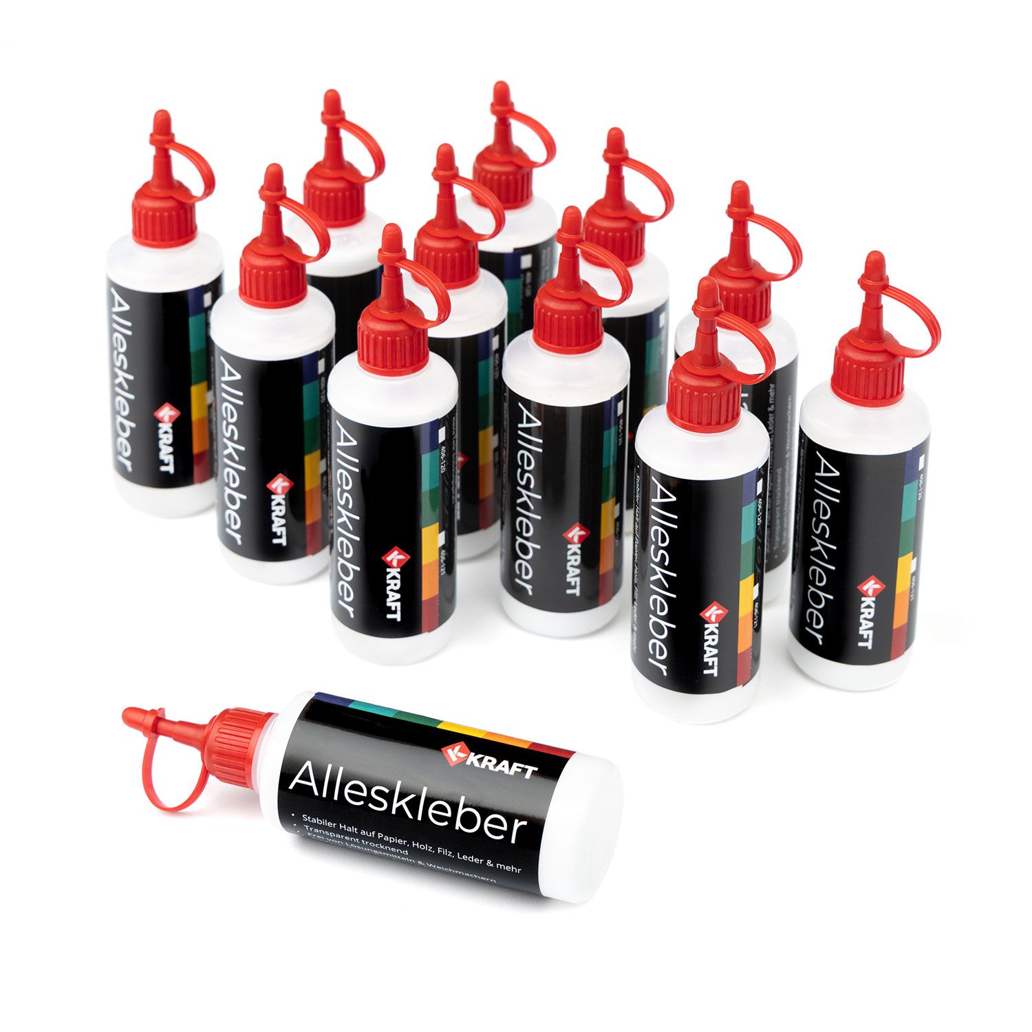 Alleskleber, 100 ml, 12er Set, mit Holzbox