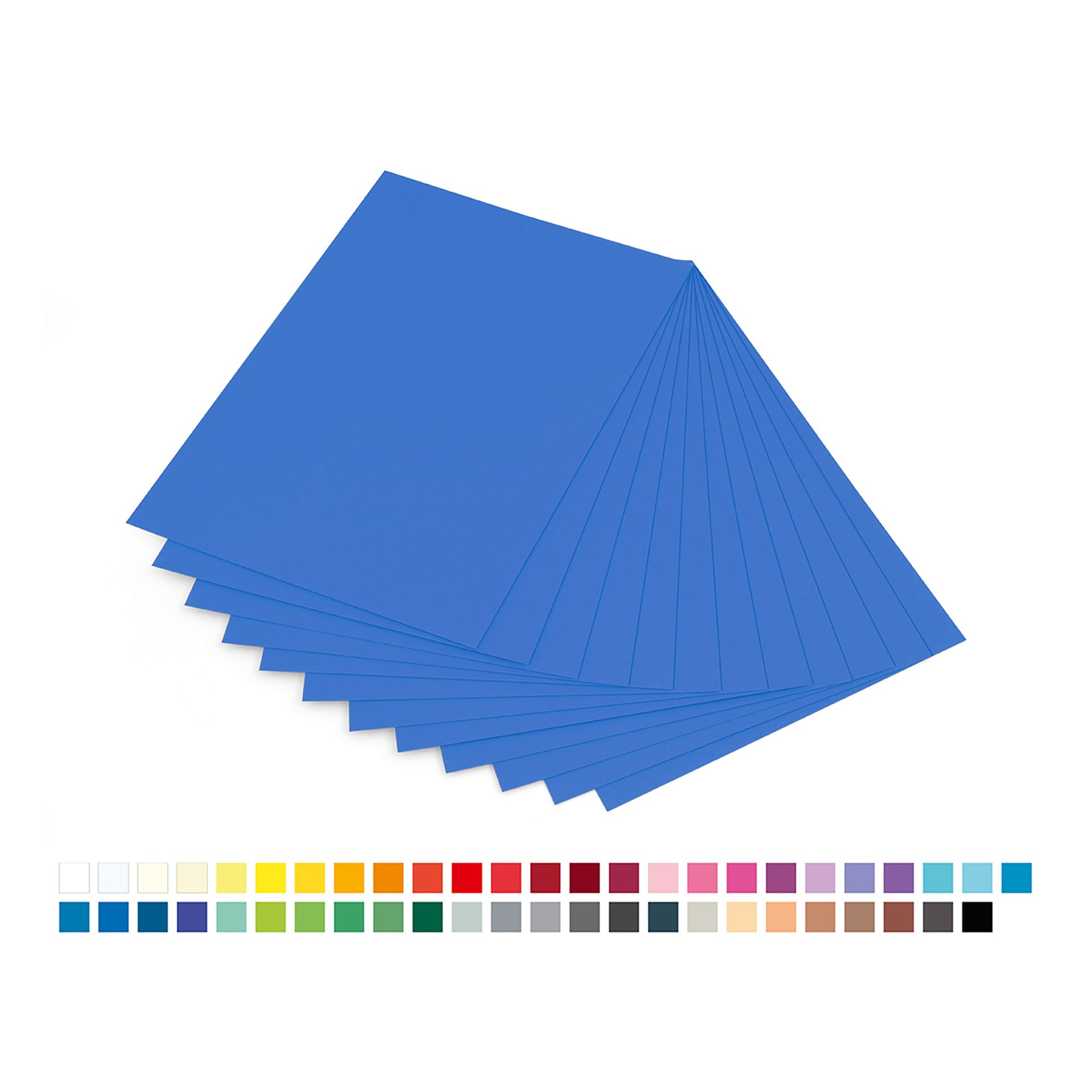 K300 g/m², 50x70cm, 12 Bogen, mittelblau