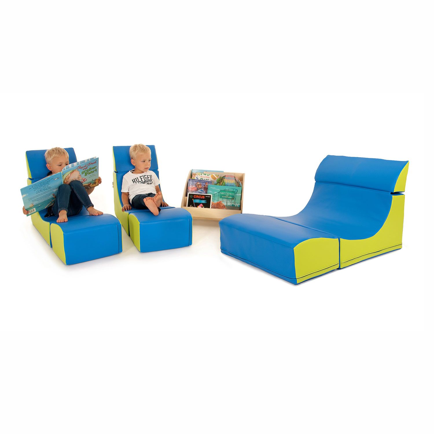 Chill Sessel, Grün/Blau, Lounge 3er Set