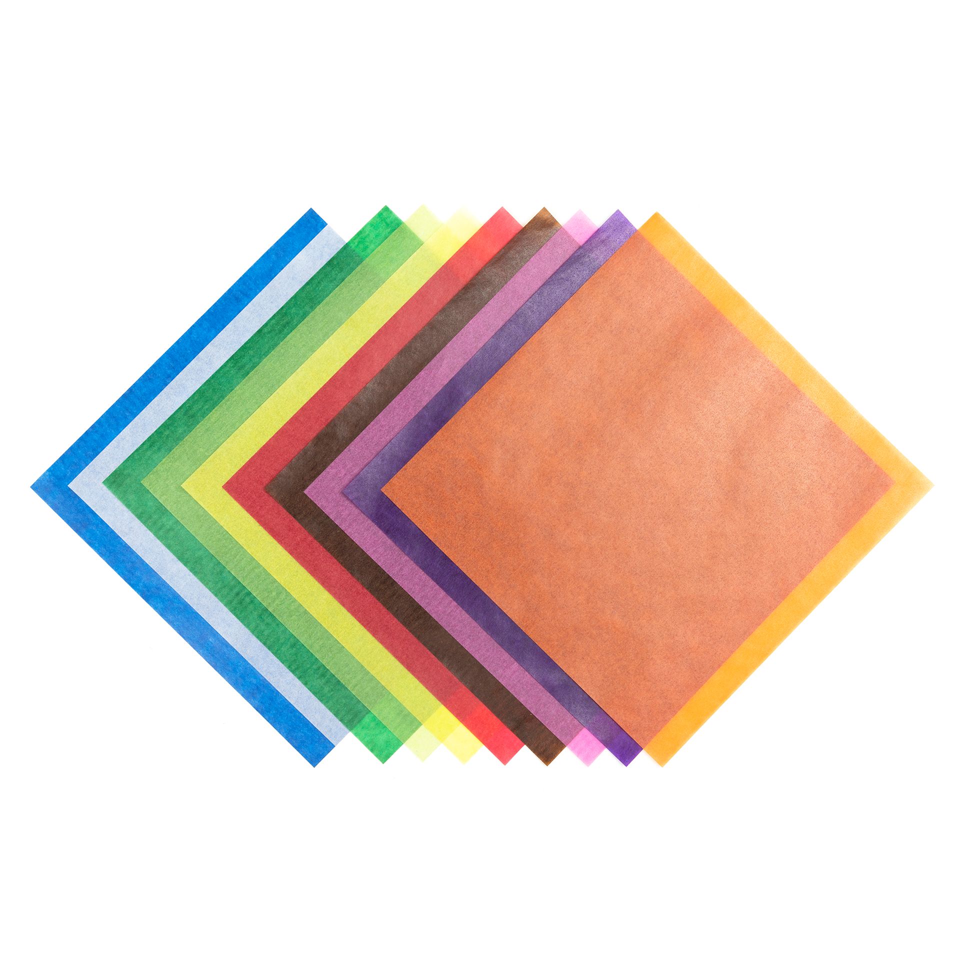 Transparent-Faltblätter, 15x15cm, 500 Blatt, 10 Farben