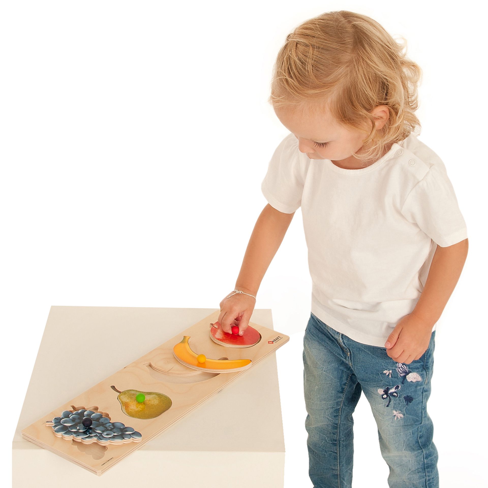 Greifpuzzle aus Holz, Obst & Gemüse