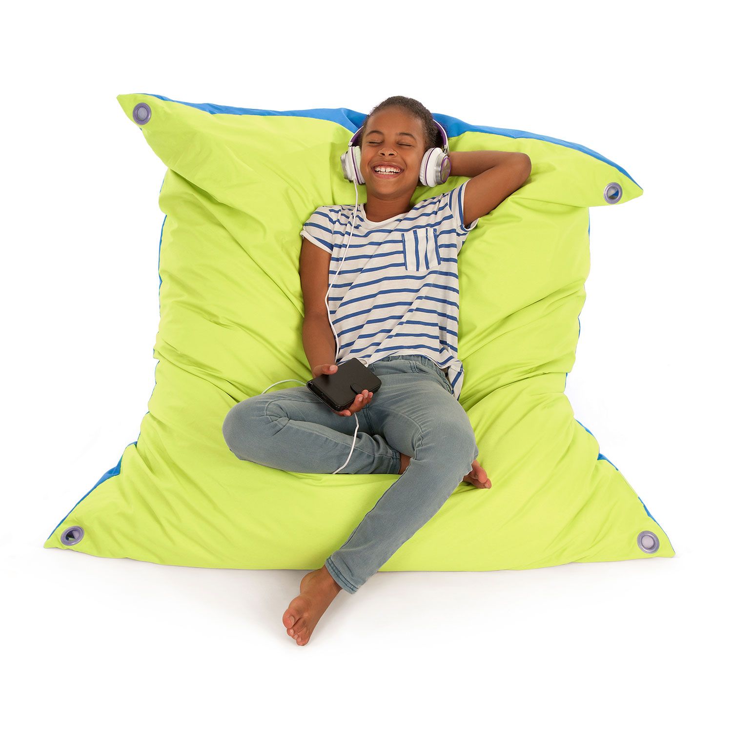 Sitzsack XL, Riesensitzkissen, Blau/Grün