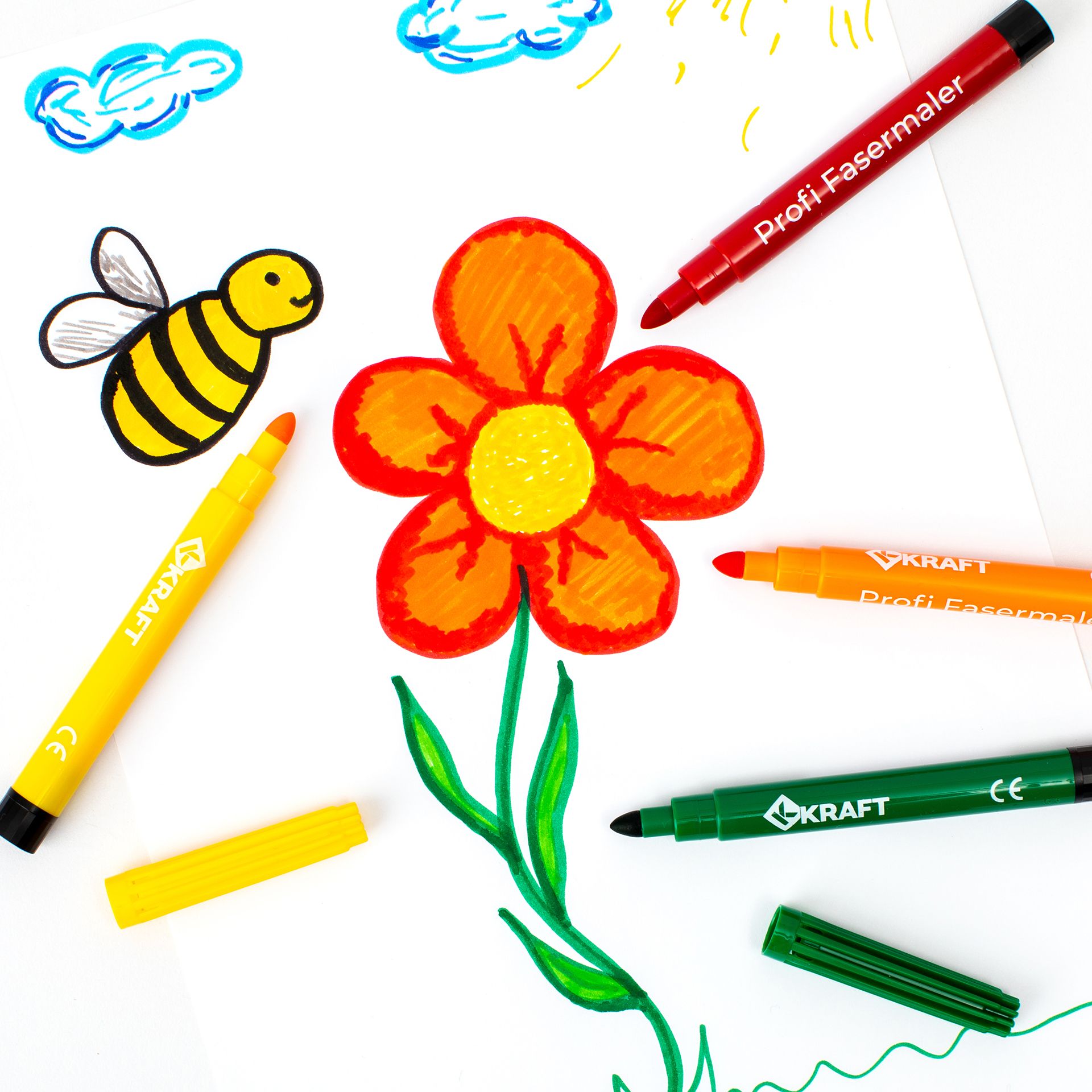 Profi Fasermaler, 12-Farben-Set