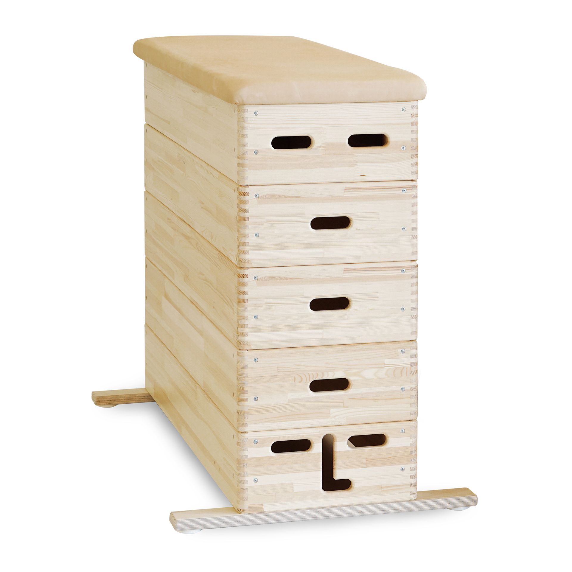 Sprungkasten 5-tlg. gezinkt mit Kernrindleder