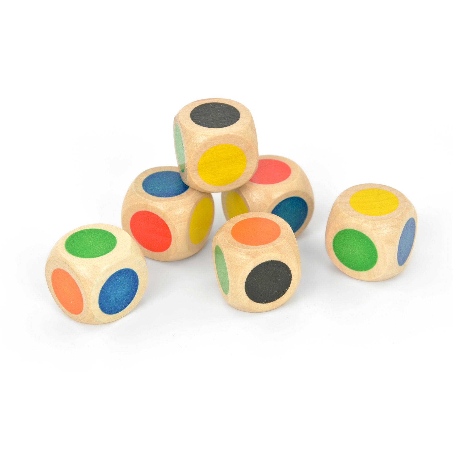 Farbflächenwürfel, 25mm, 6er Set