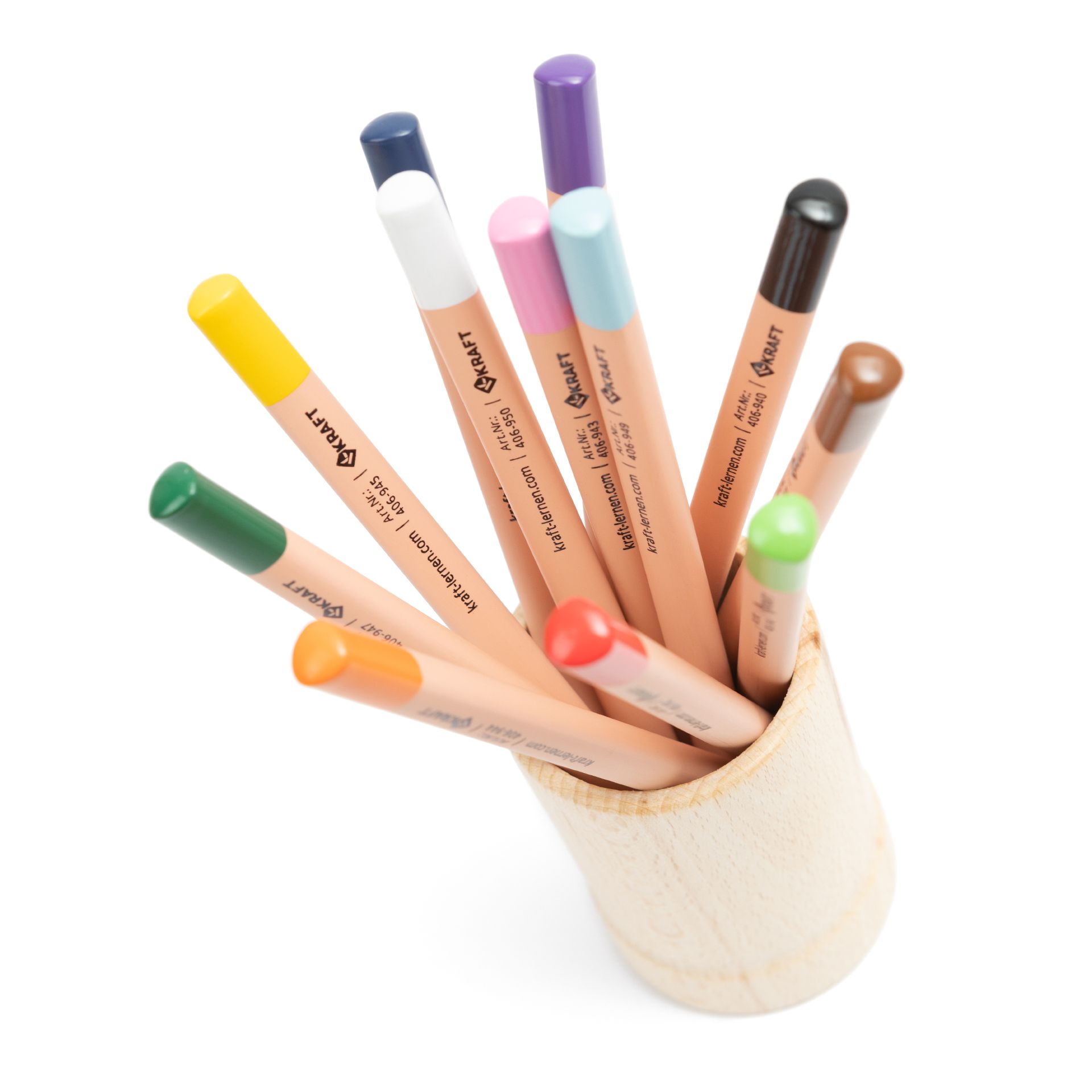 Dicke Buntstifte Dreikant, 12er Set, 12 Farben, inkl. Köcher