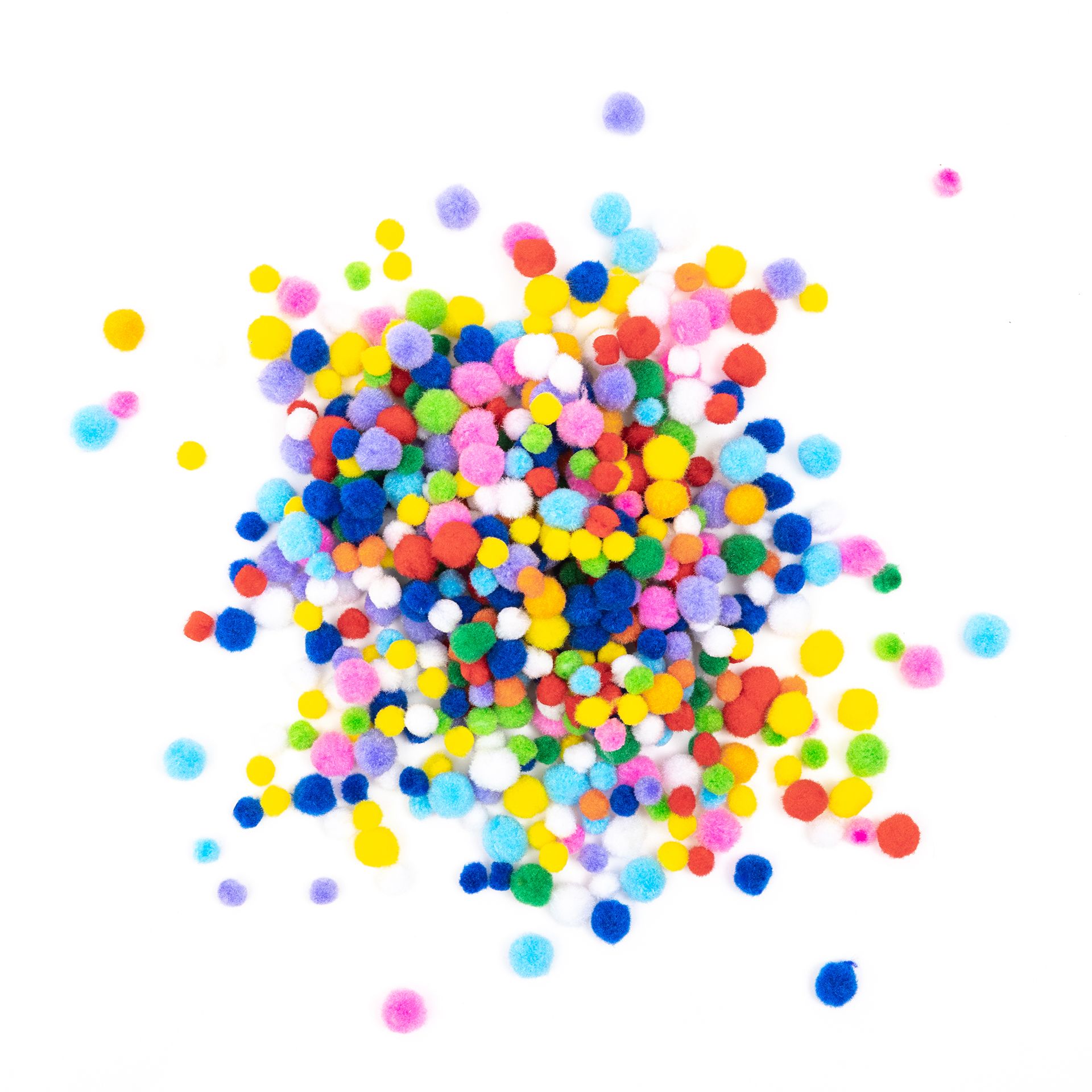 Pompons, klein, 11 Farben, 2 Größen, 500 Stück