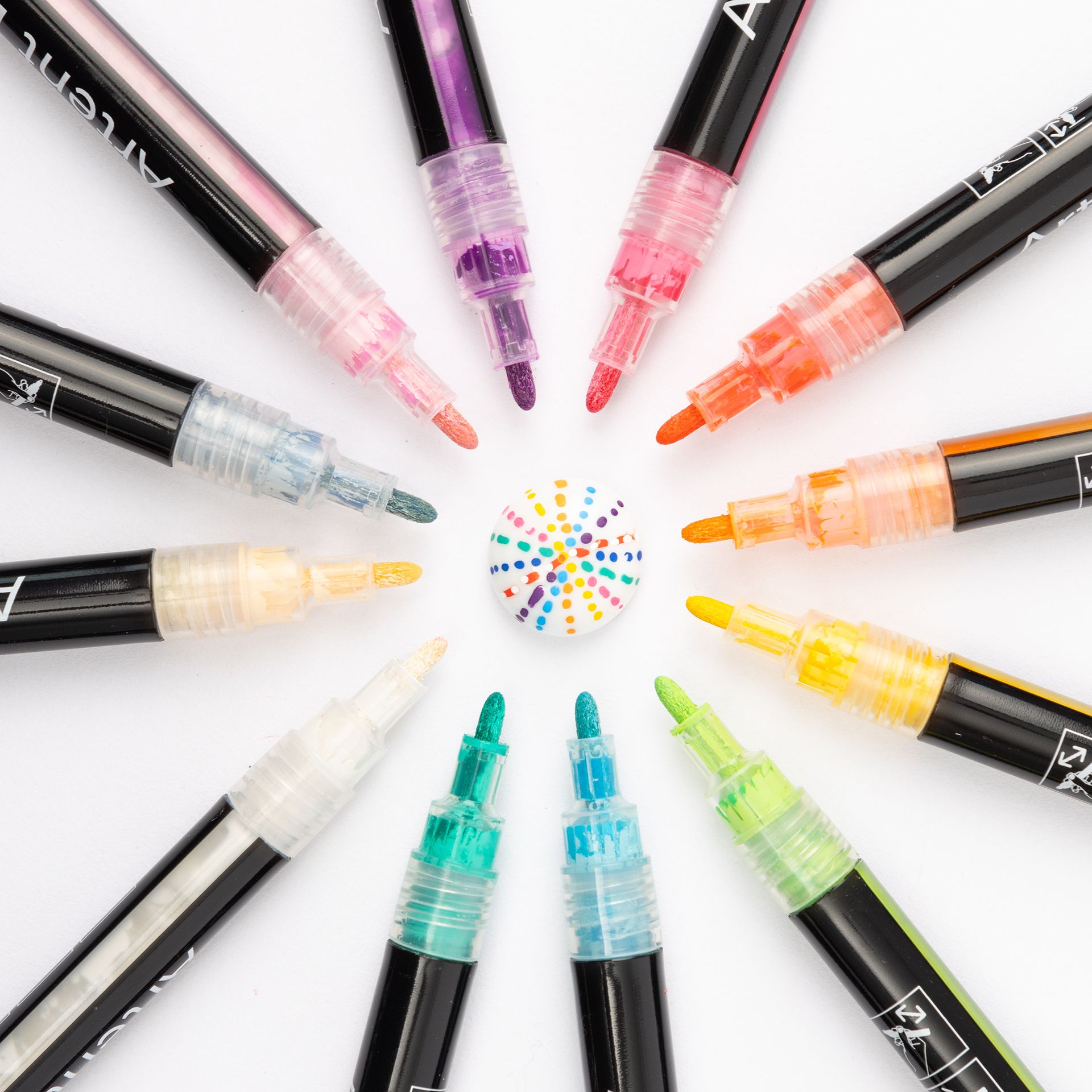 Artent Dekomaler, 12er Acrylstifte-Set, Pastell