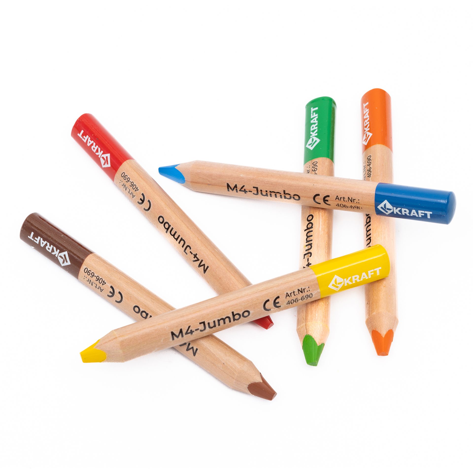 M4 Jumbo Buntstifte, 6er Set, mit Spitzer