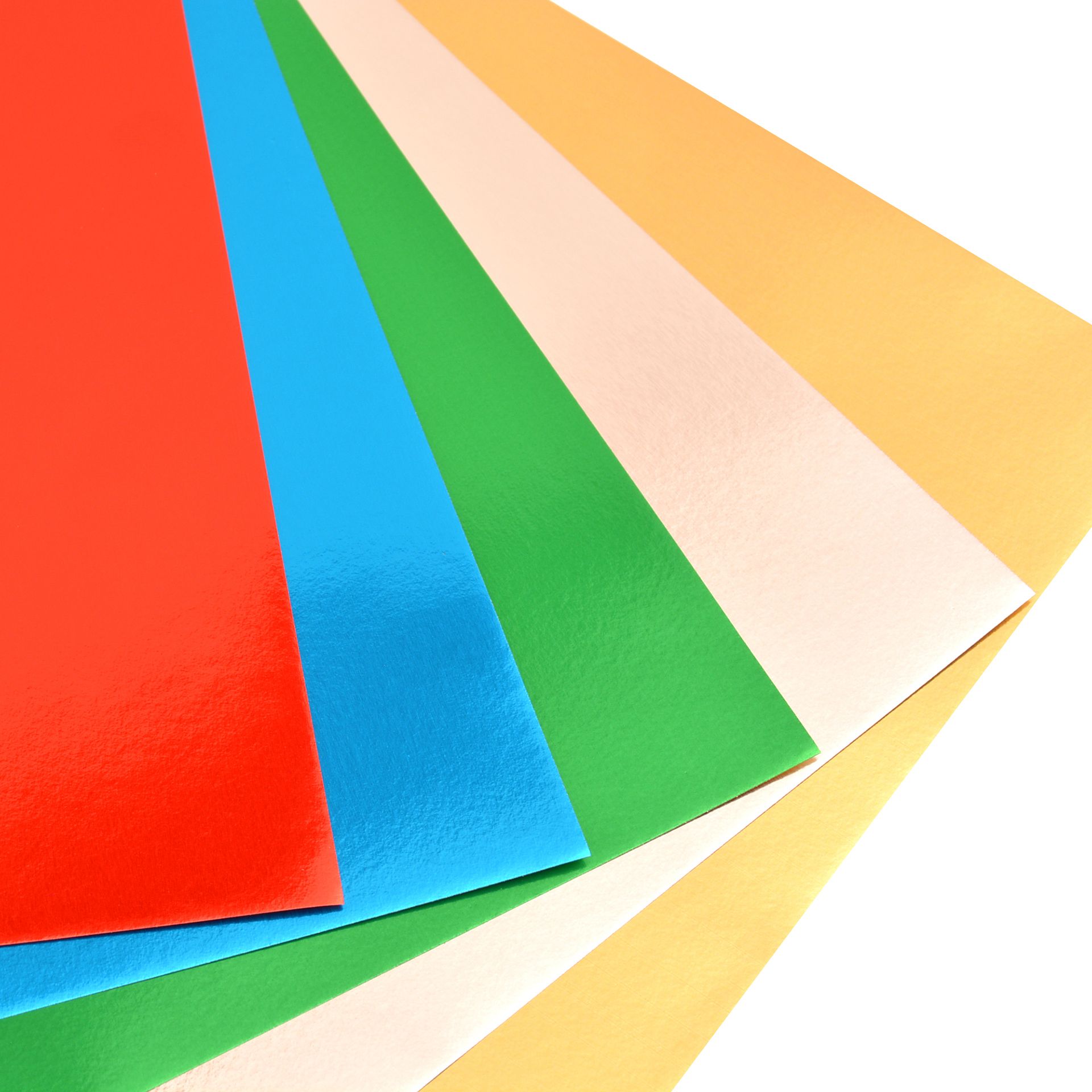 Faltblätter Alu-Folie, 15x15cm, 50 Blatt, 5 Farben